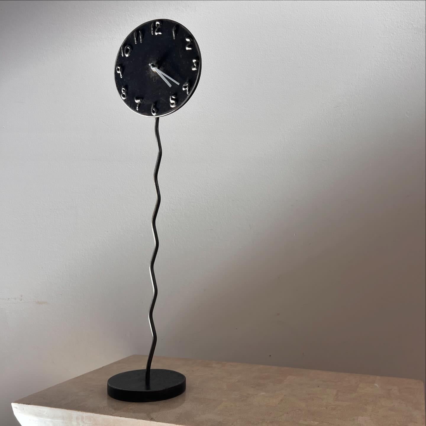 A postmodern sculptural welded metal clock by Jon Sarriugarte, signed, 1991 For Sale 2