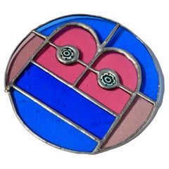 A Postmodern Stained Glass Artwork – Handcrafted - 1980s