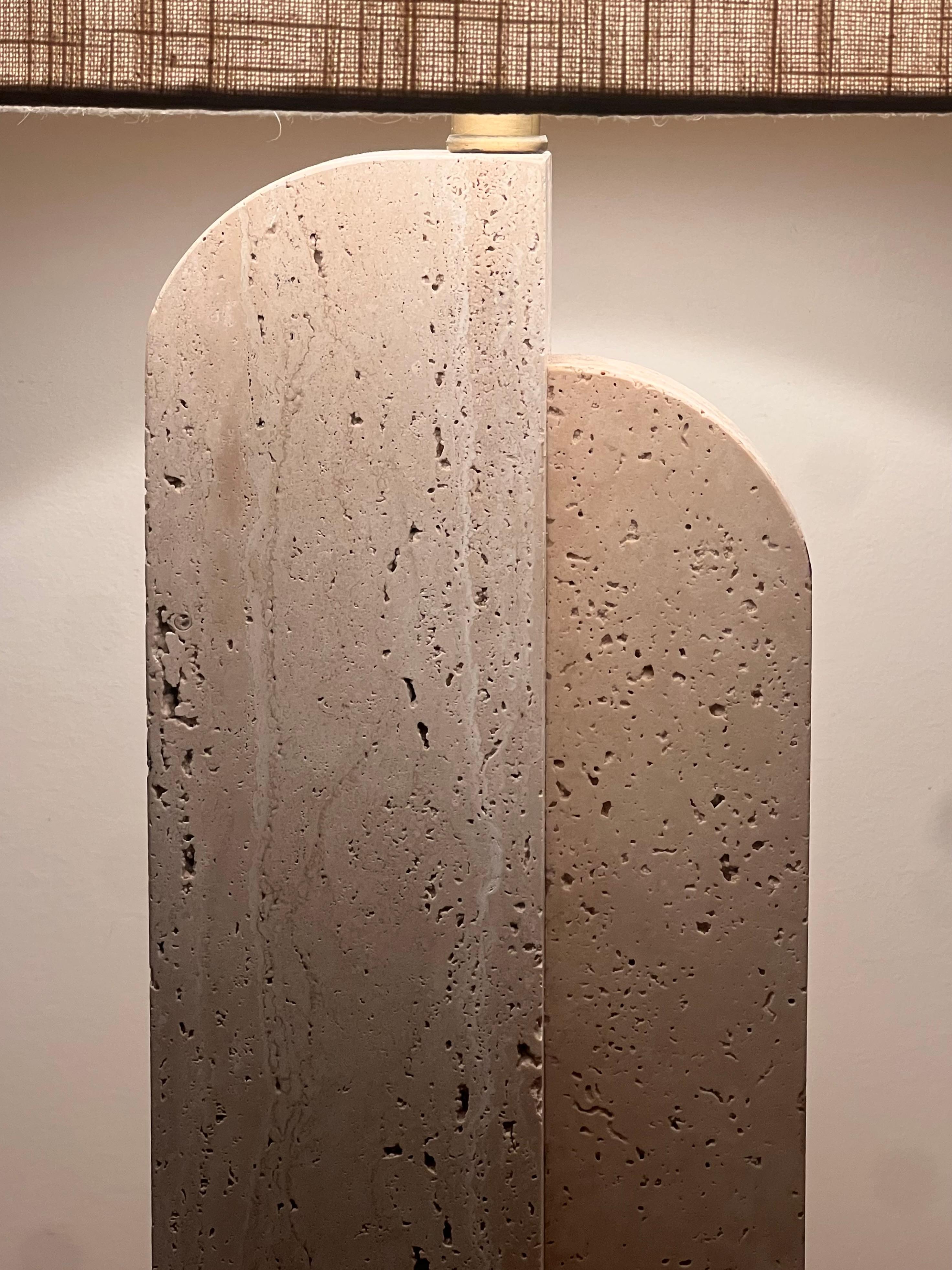 A postmodern travertine table lamp, late 20th century 7