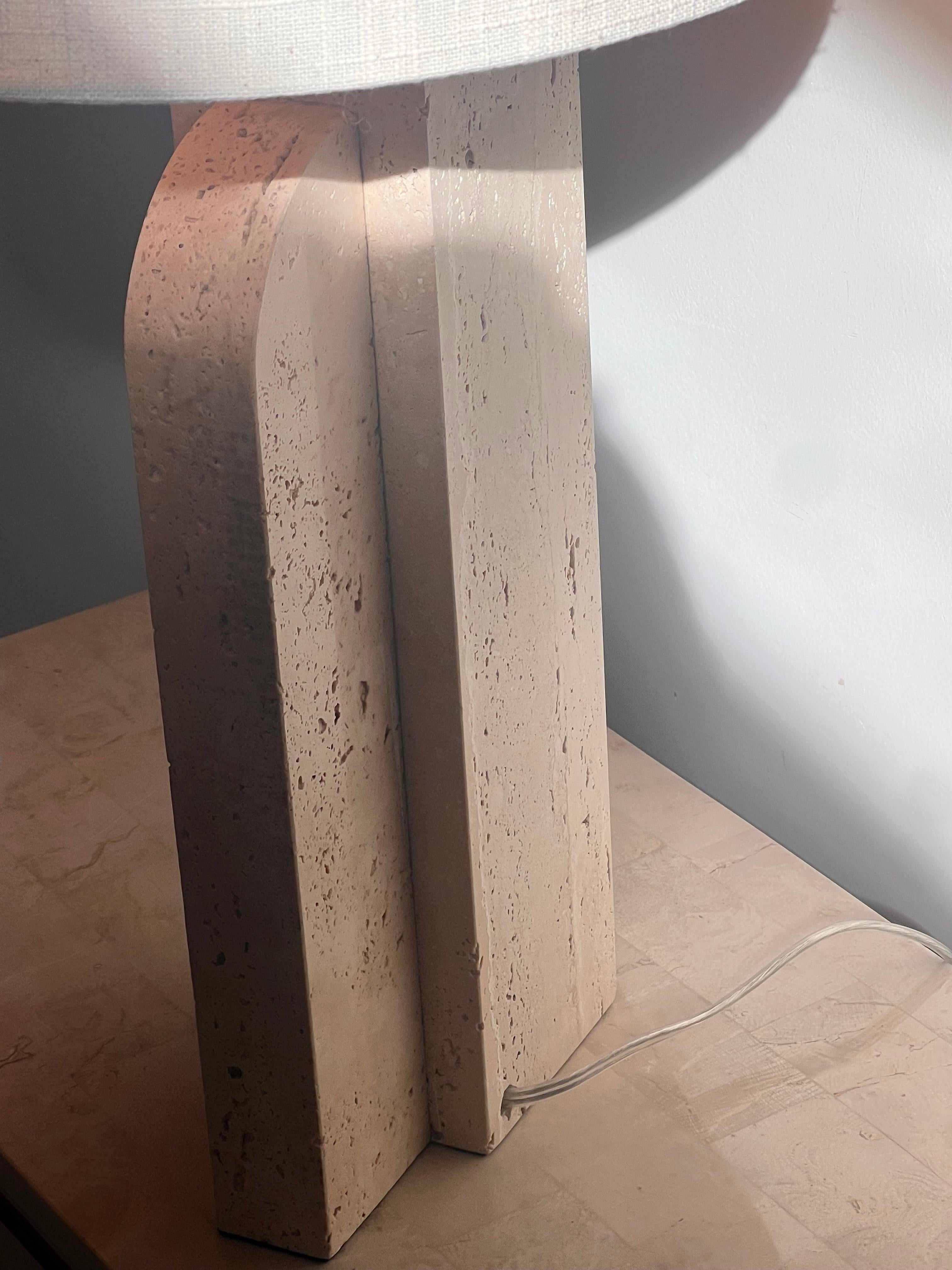 A postmodern travertine table lamp, late 20th century 10