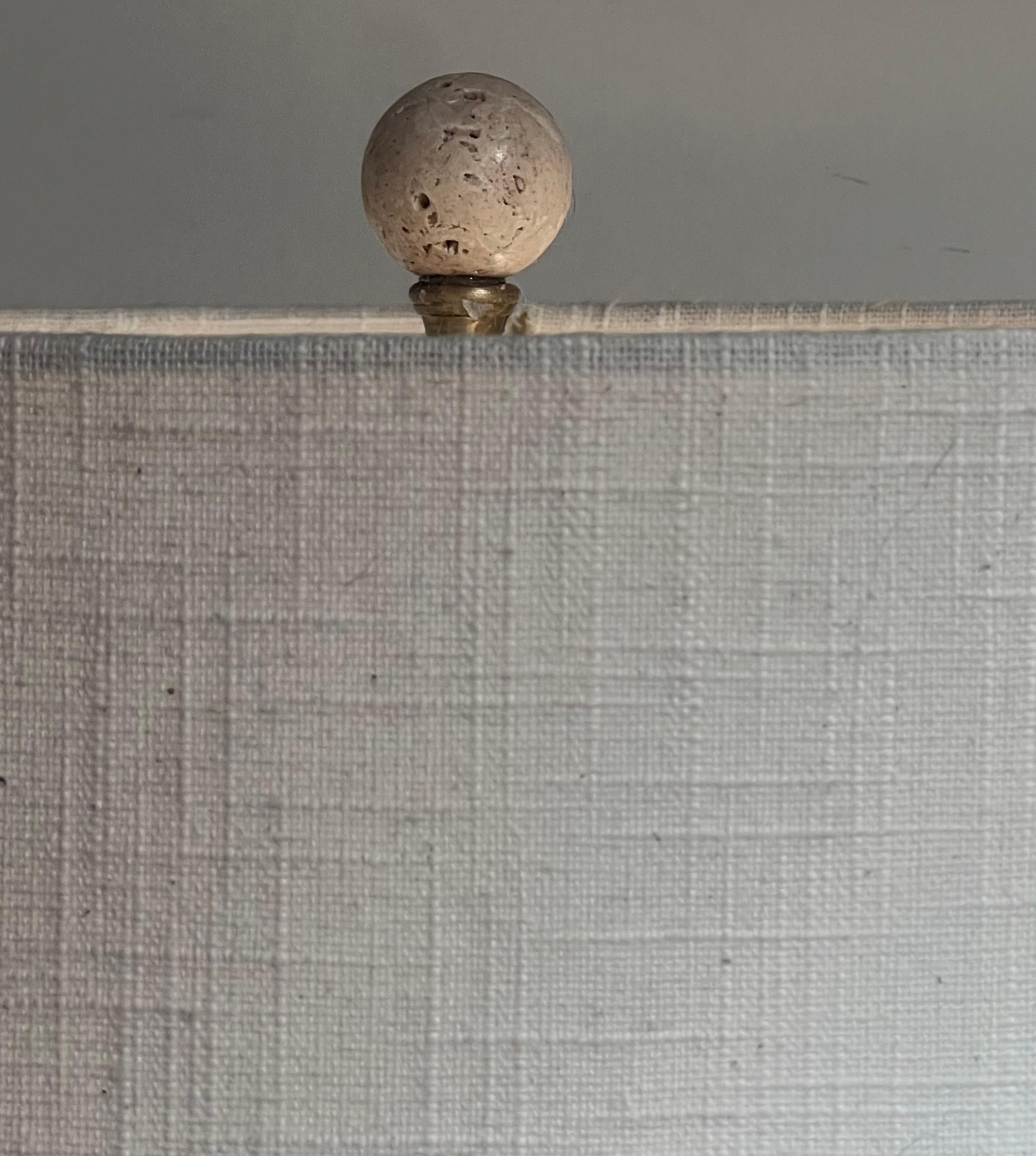 Canvas A postmodern travertine table lamp, late 20th century