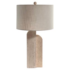 A postmodern travertine table lamp, late 20th century