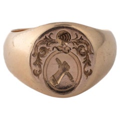 A Powerful 18kt French Signet Ring