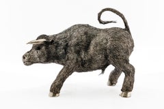 A Powerful Buccellati Sterling Silver Furry Model of a Bull