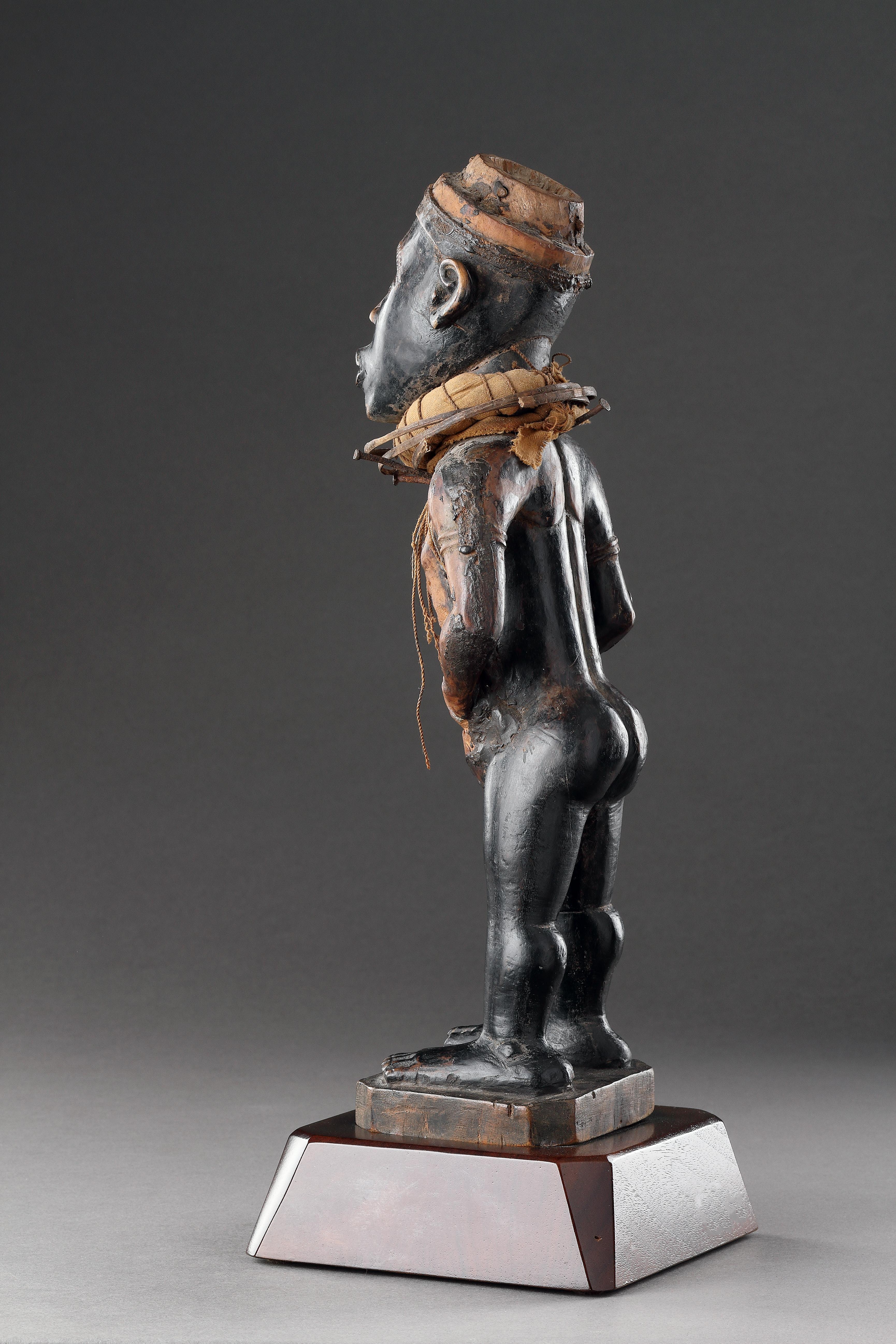 Metal A Powerful Kongo Fetish Figure For Sale