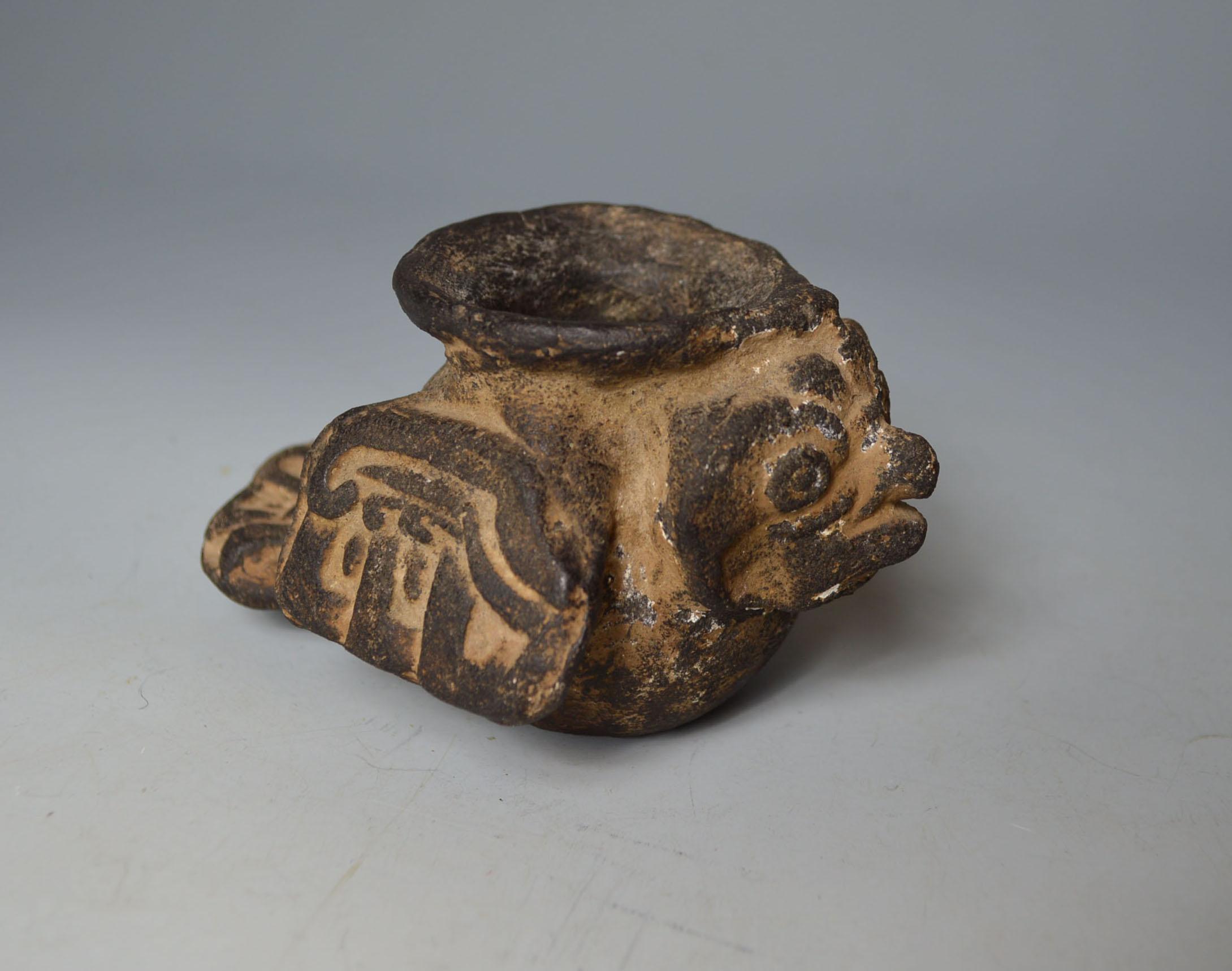 Mexican Pre Columbian Rare Ancient Aztec Stone Avian Container circa 1300-1521