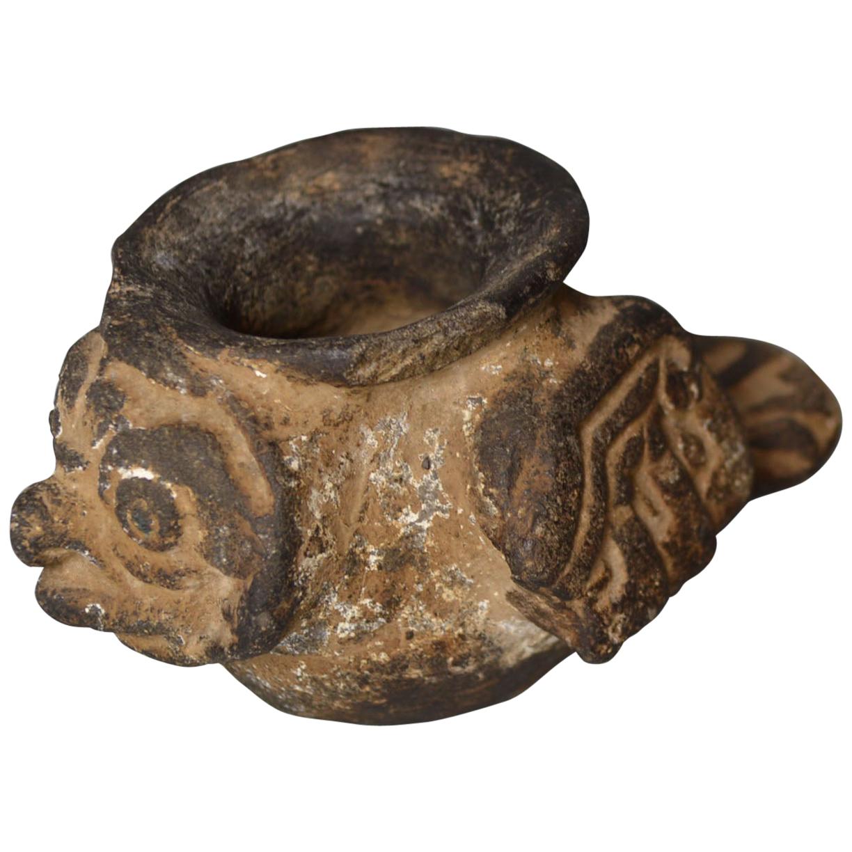 Pre Columbian Rare Ancient Aztec Stone Avian Container circa 1300-1521