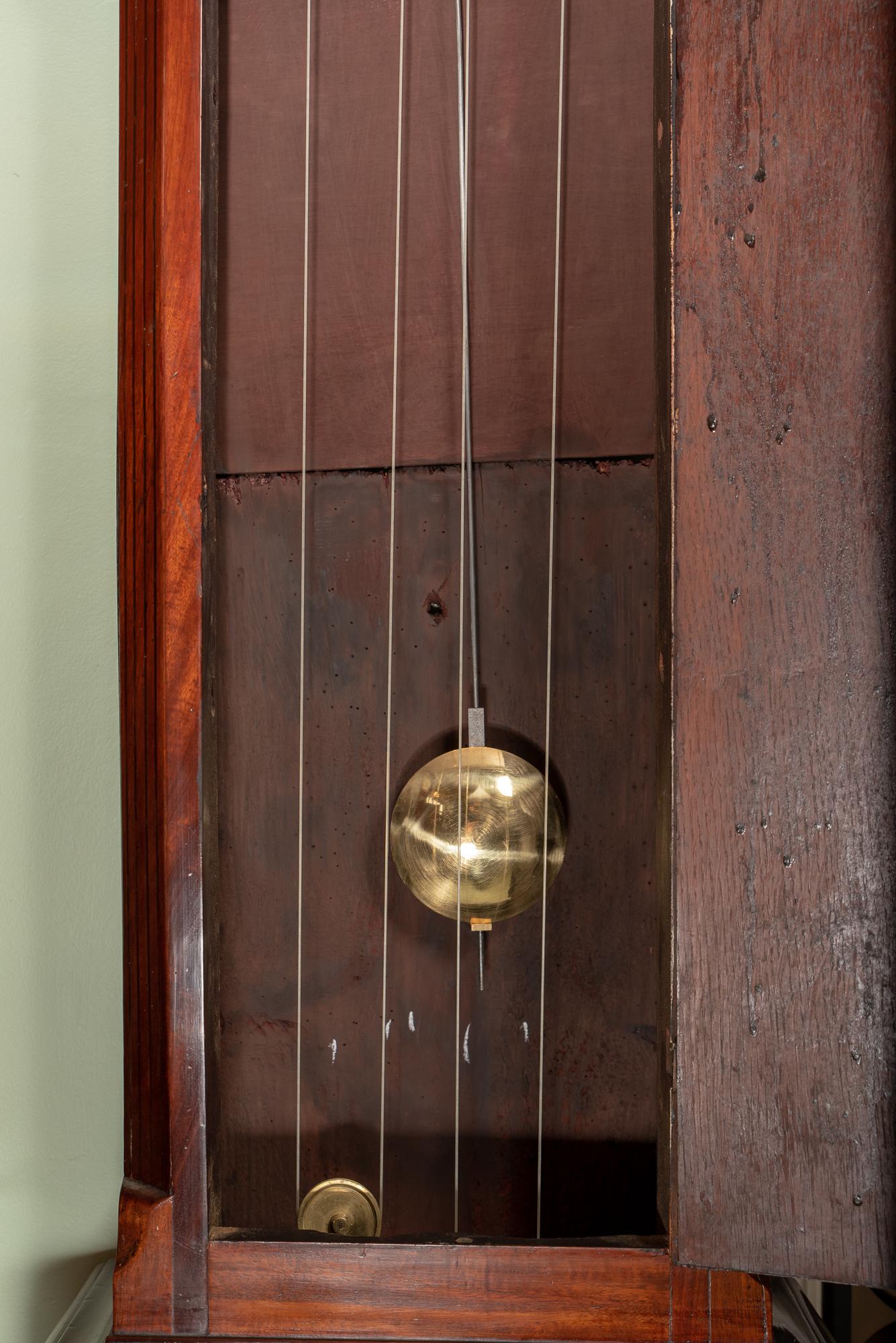 19th Century Pretty Moon Phase Mahogany Clock by George Stephenson of Warminster England