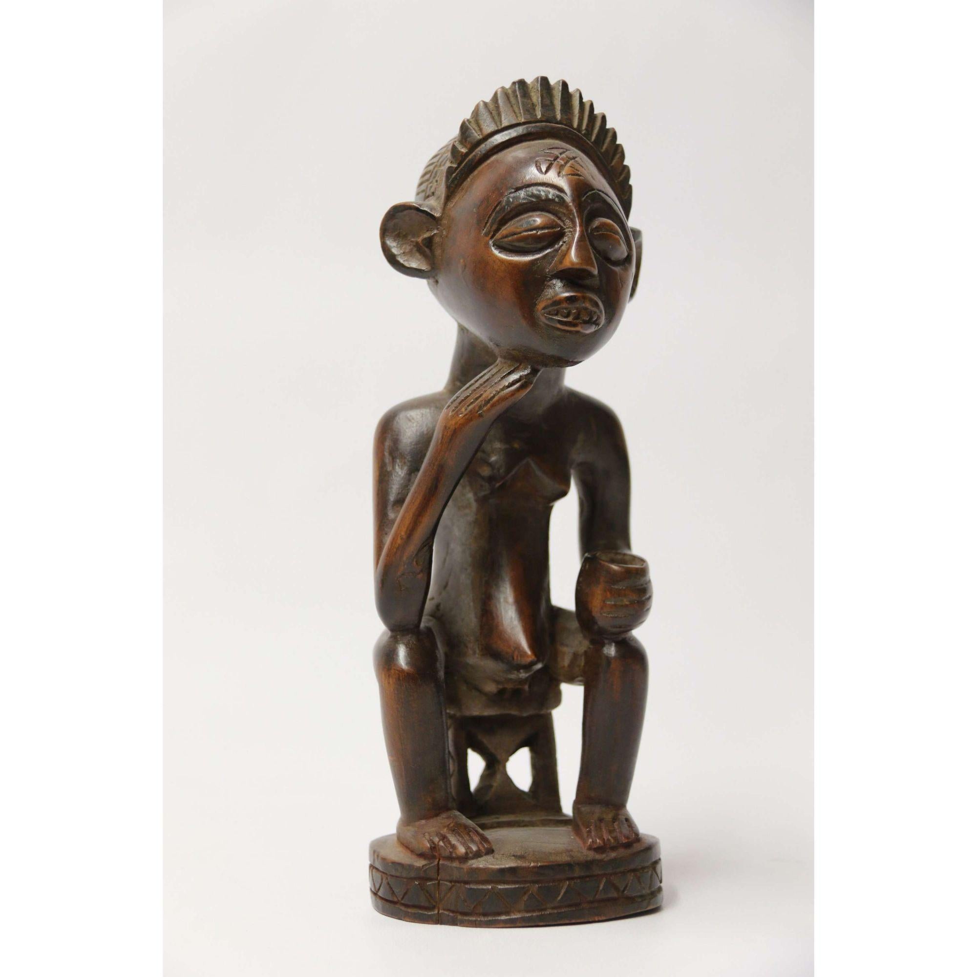 Primitive Angola Tribal Carved Hardwood Figure, circa 1930 For Sale 5