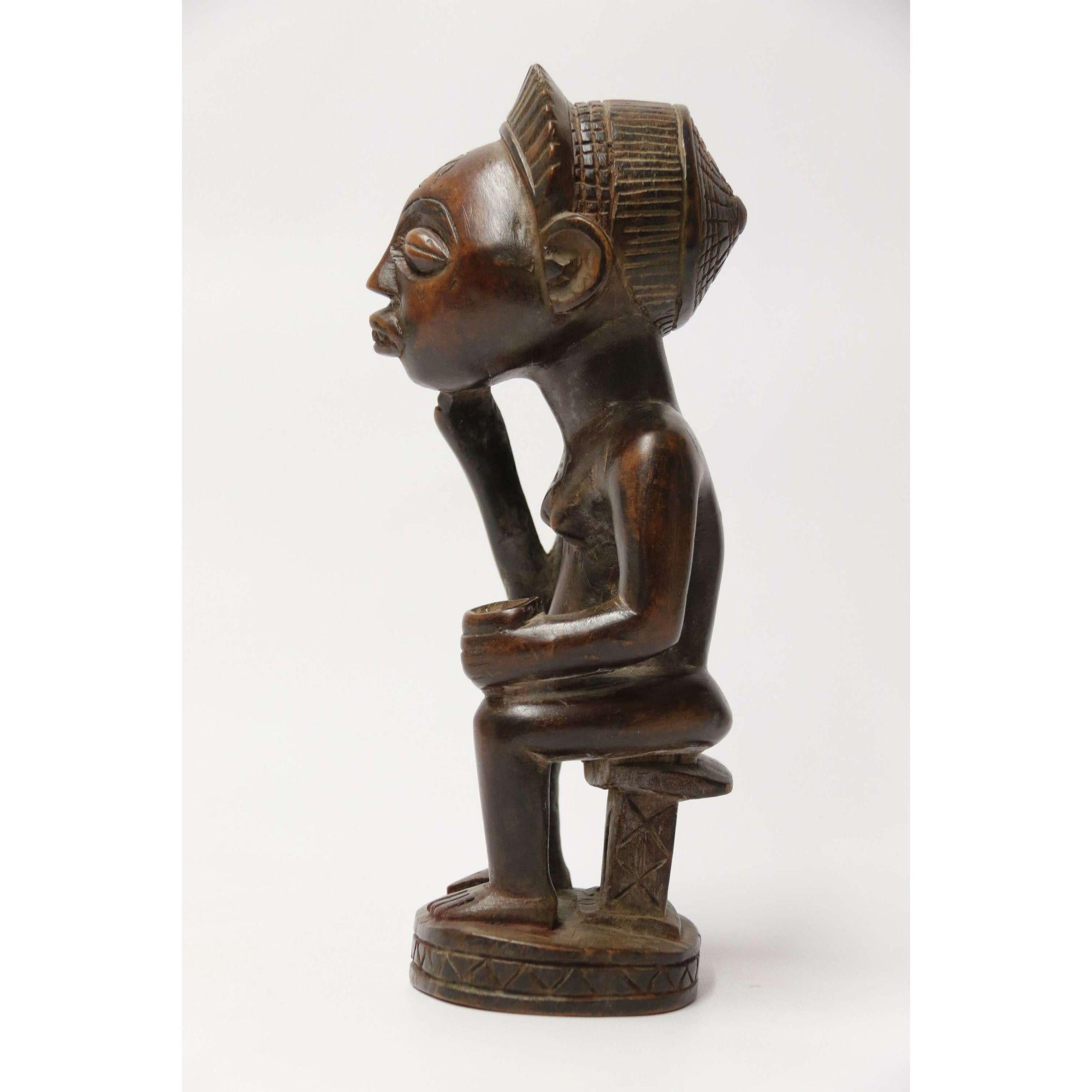 Primitive Angola Tribal Carved Hardwood Figure, circa 1930 For Sale 1