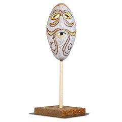 Eine primitive Keramikmaske von Les Potiers D
accolay Frankreich 1970er Jahre