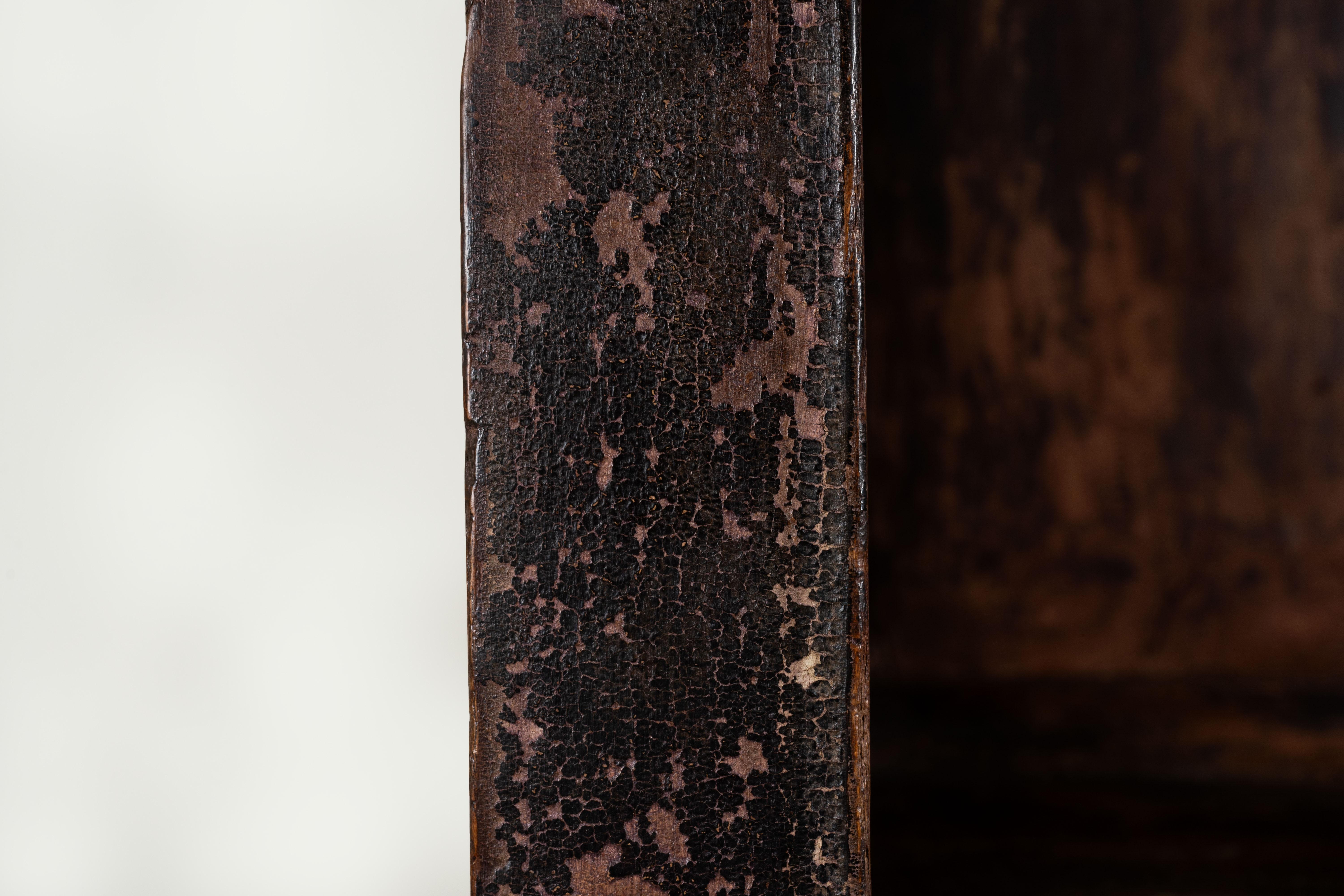 A Primitive Chinese Elm Bookcase with Open Shelving For Sale 5