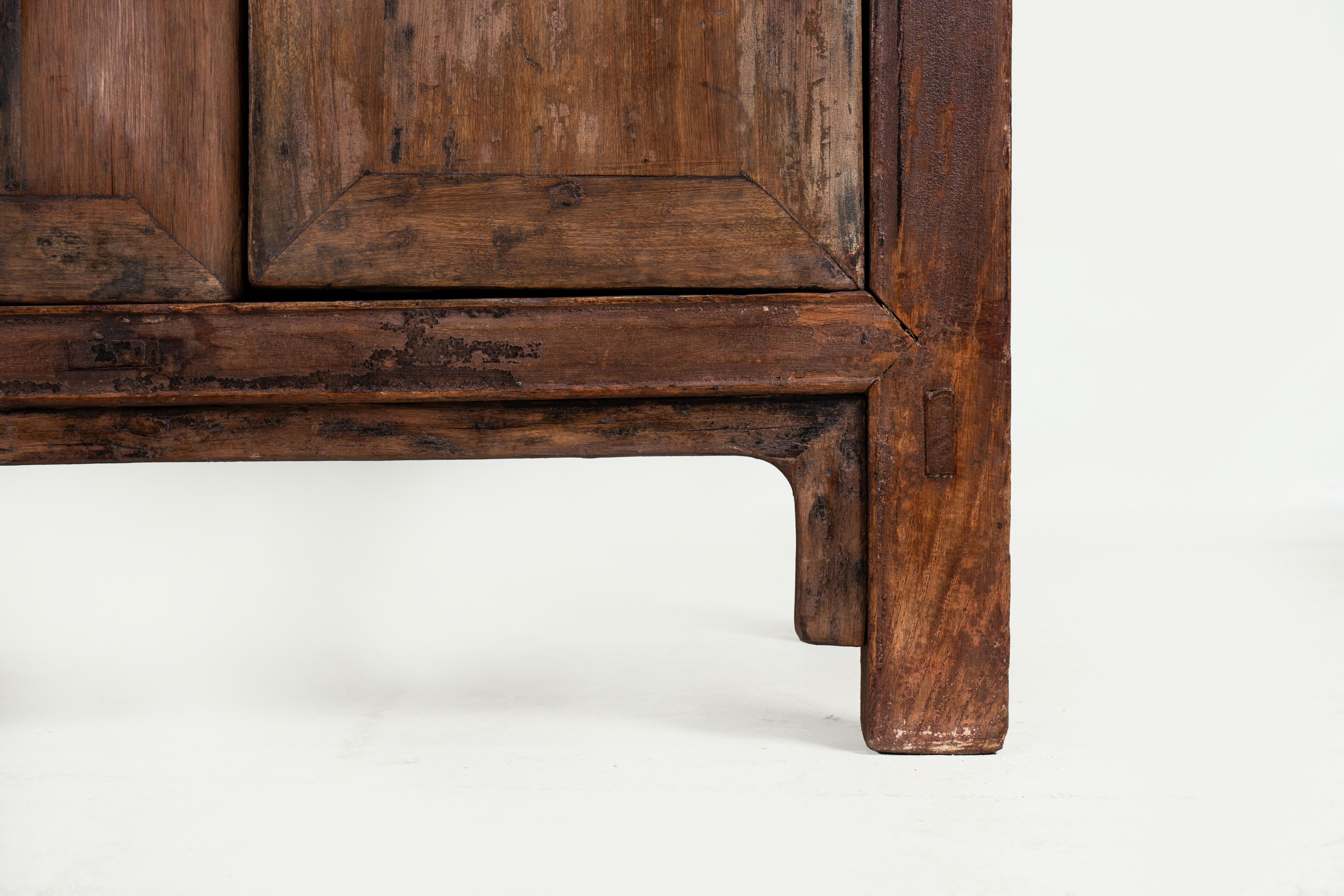A Primitive Chinese Elm Bookcase with Open Shelving For Sale 7