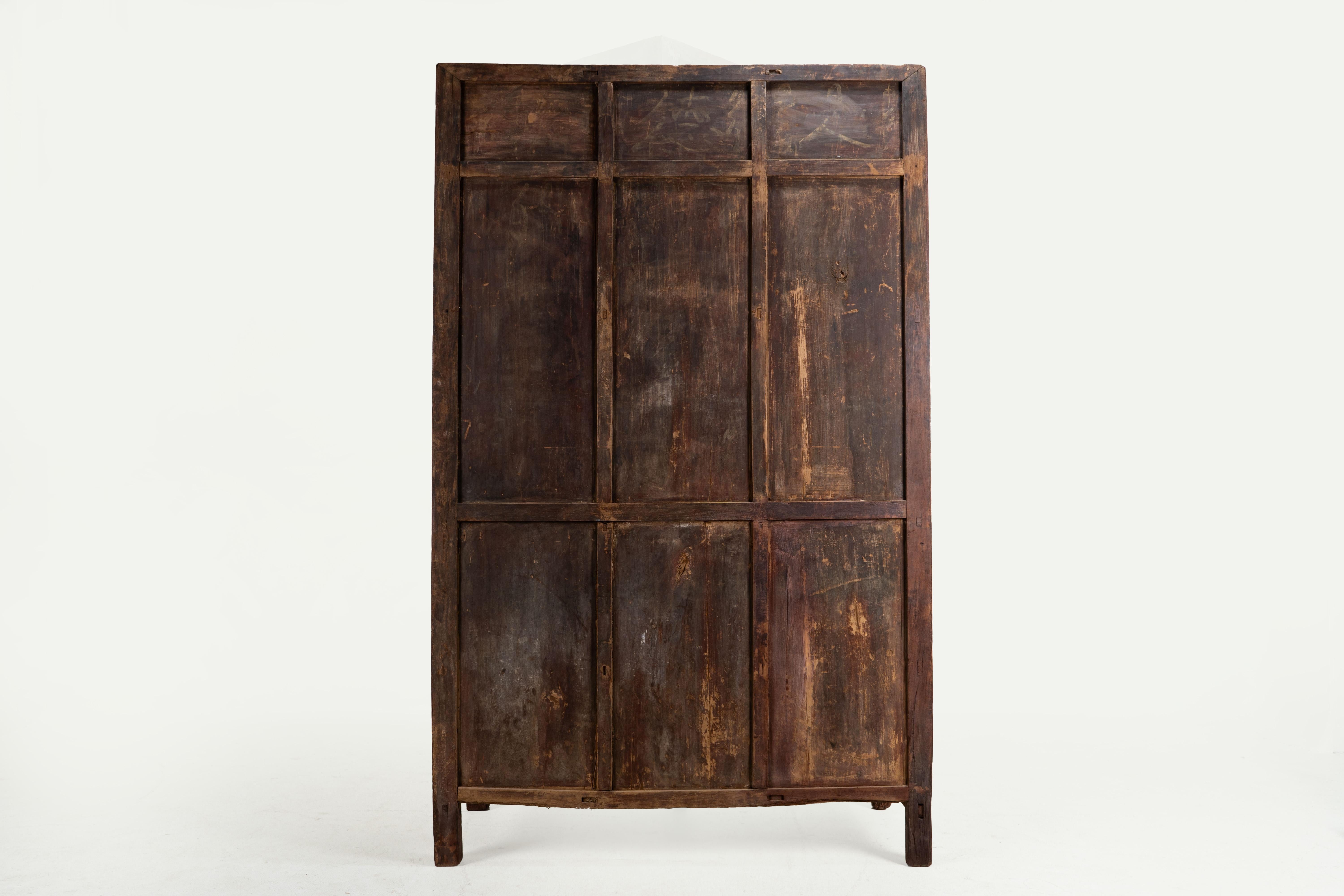 17th Century A Primitive Chinese Elm Bookcase with Open Shelving For Sale