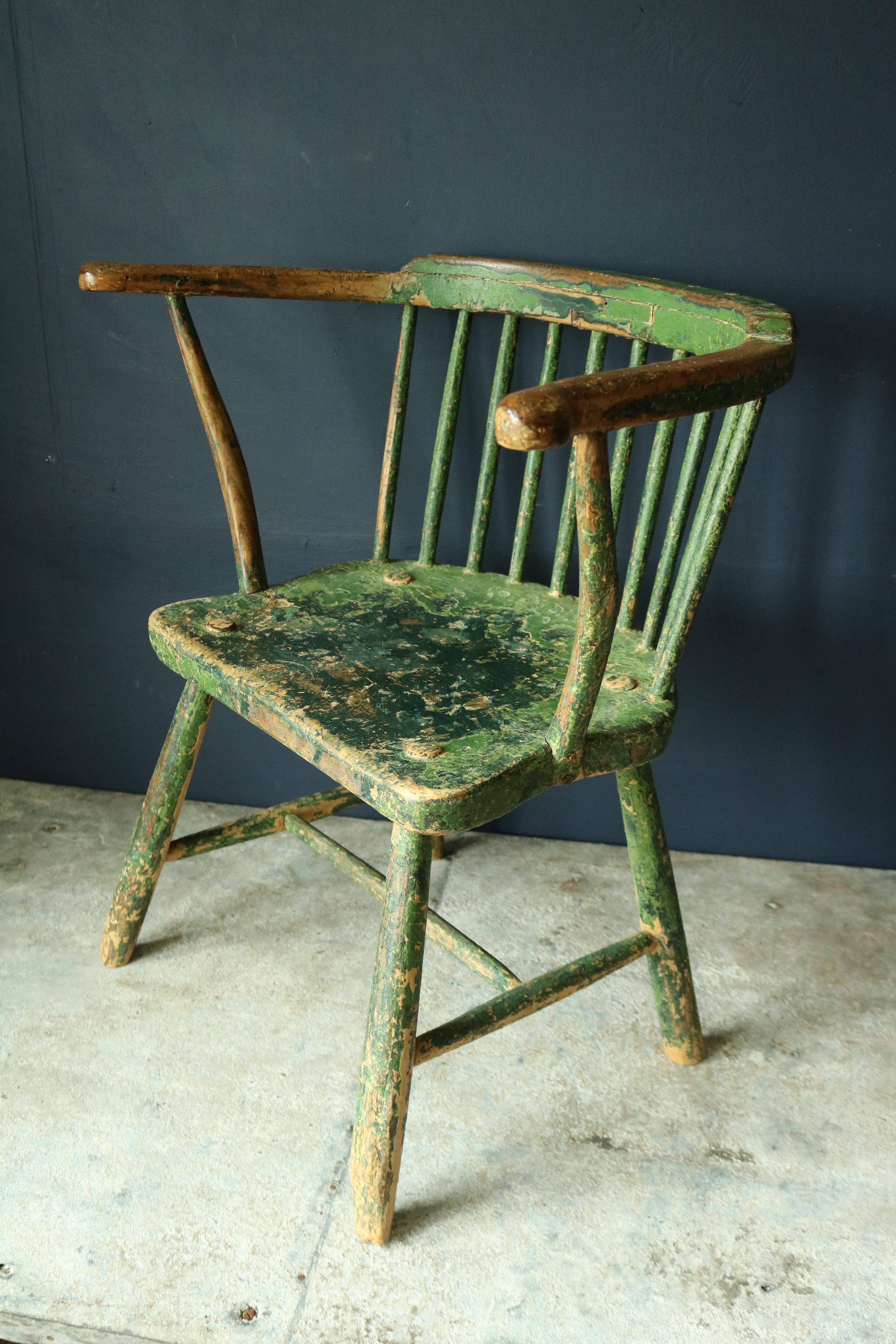 Elm Primitive Early 19th Century Welsh Stick Chair