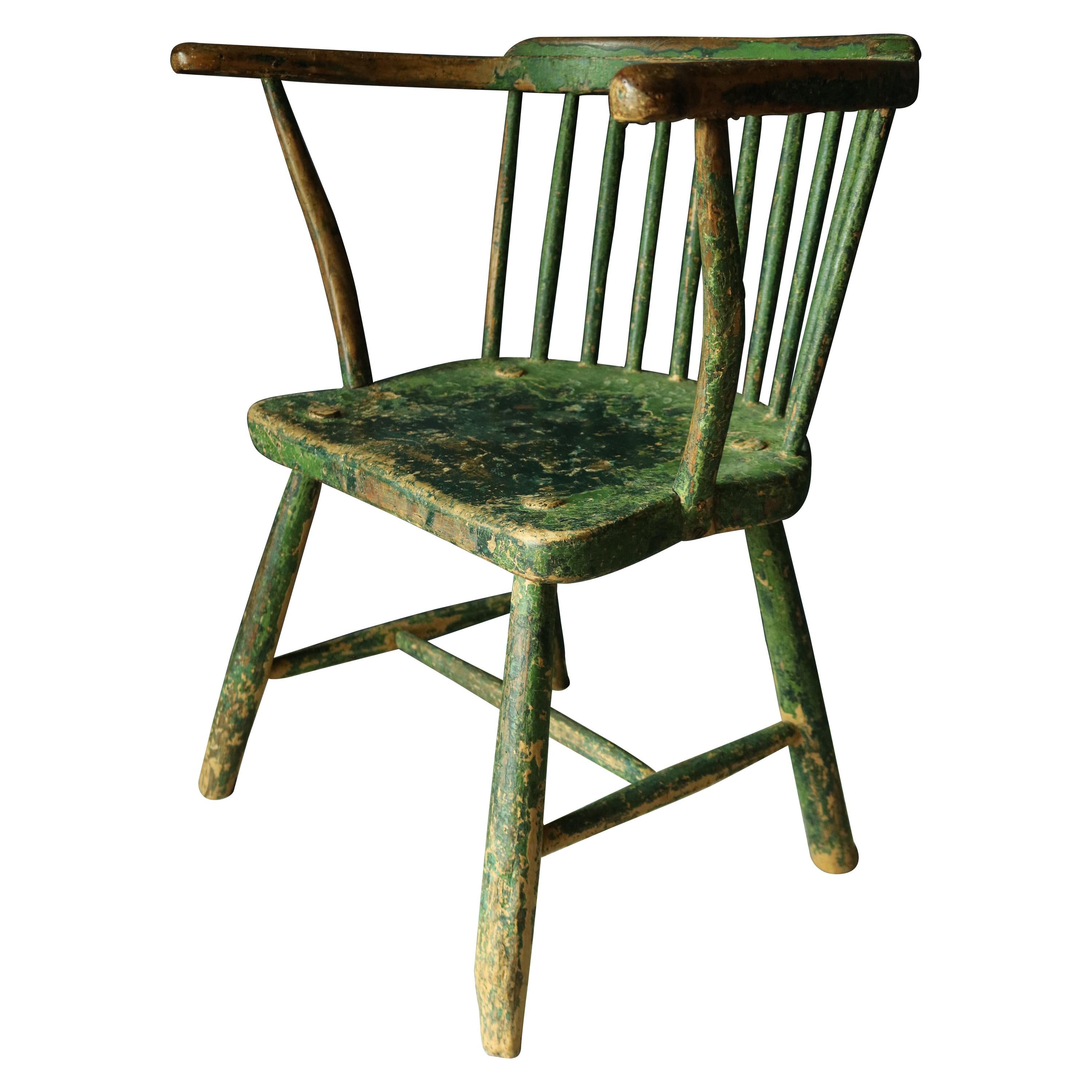 A truly wonderful early 19th century painted Welsh stick chair, from Cardiganshire region of South Wales.