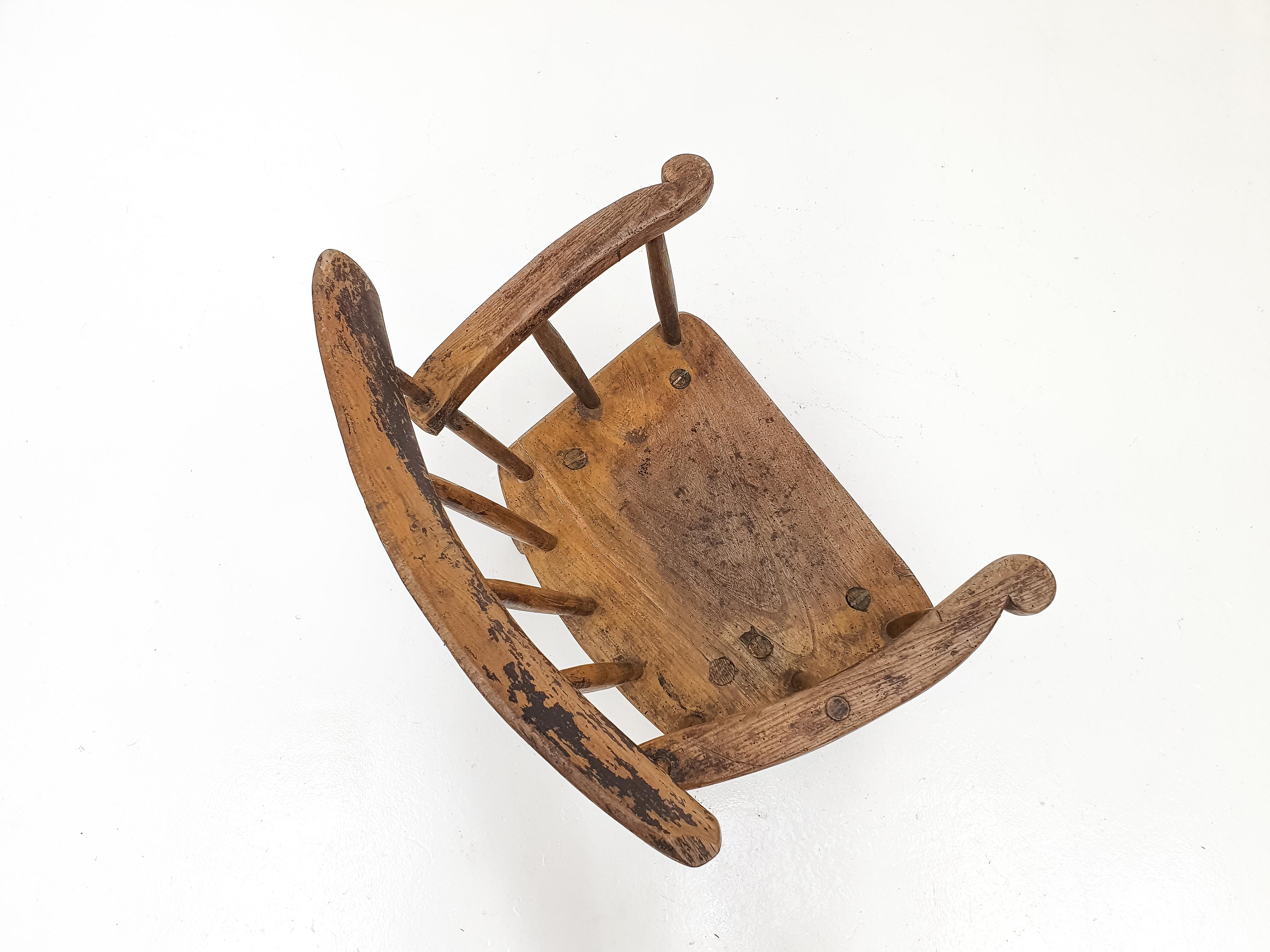 Primitive Naive Rustic 19th Century Vernacular Irish Stick Back 'hedge' Chair 3