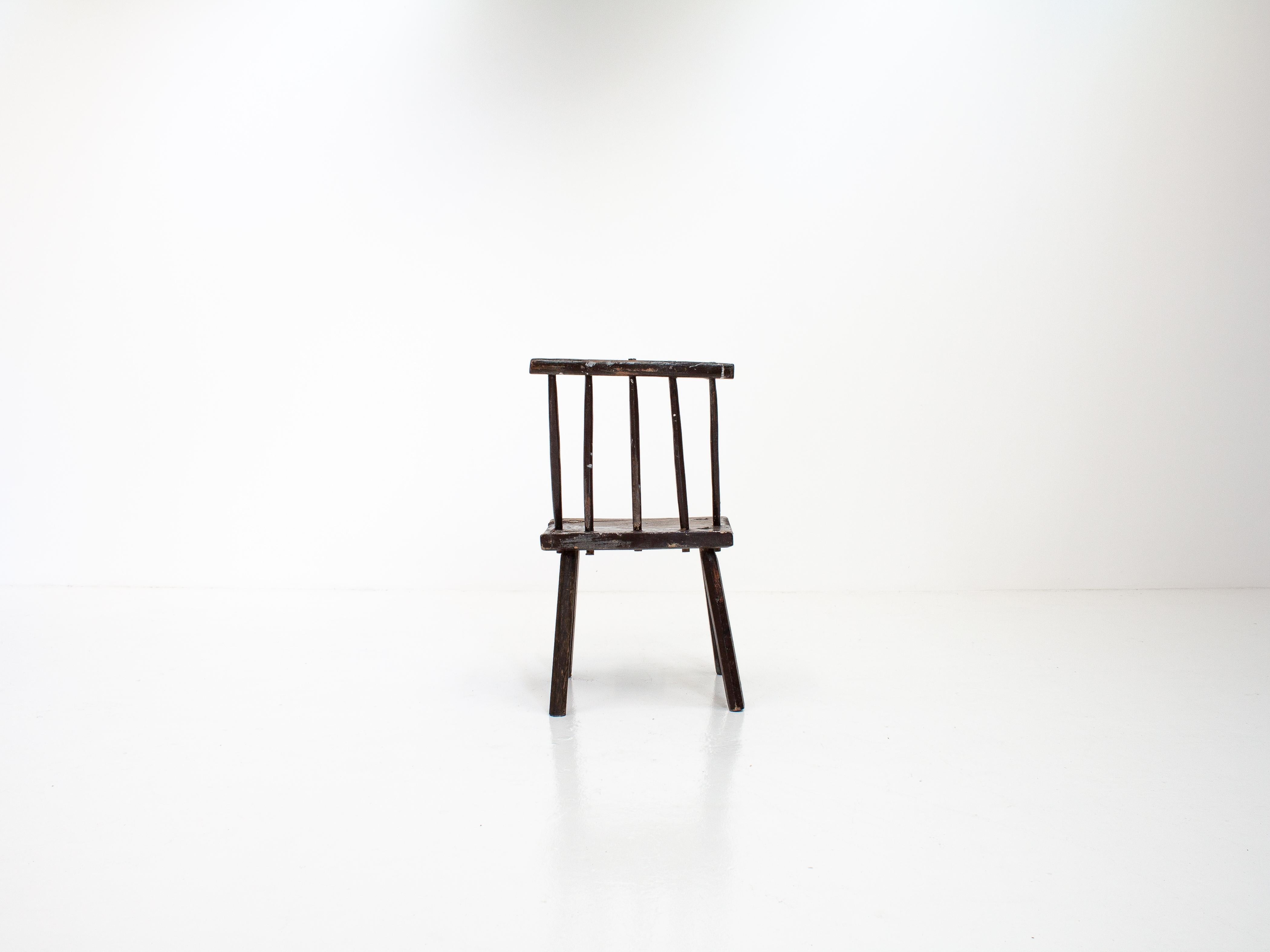 Primitive Naive Rustic 19th Century Vernacular Irish Stick Back 'hedge' Chair 5