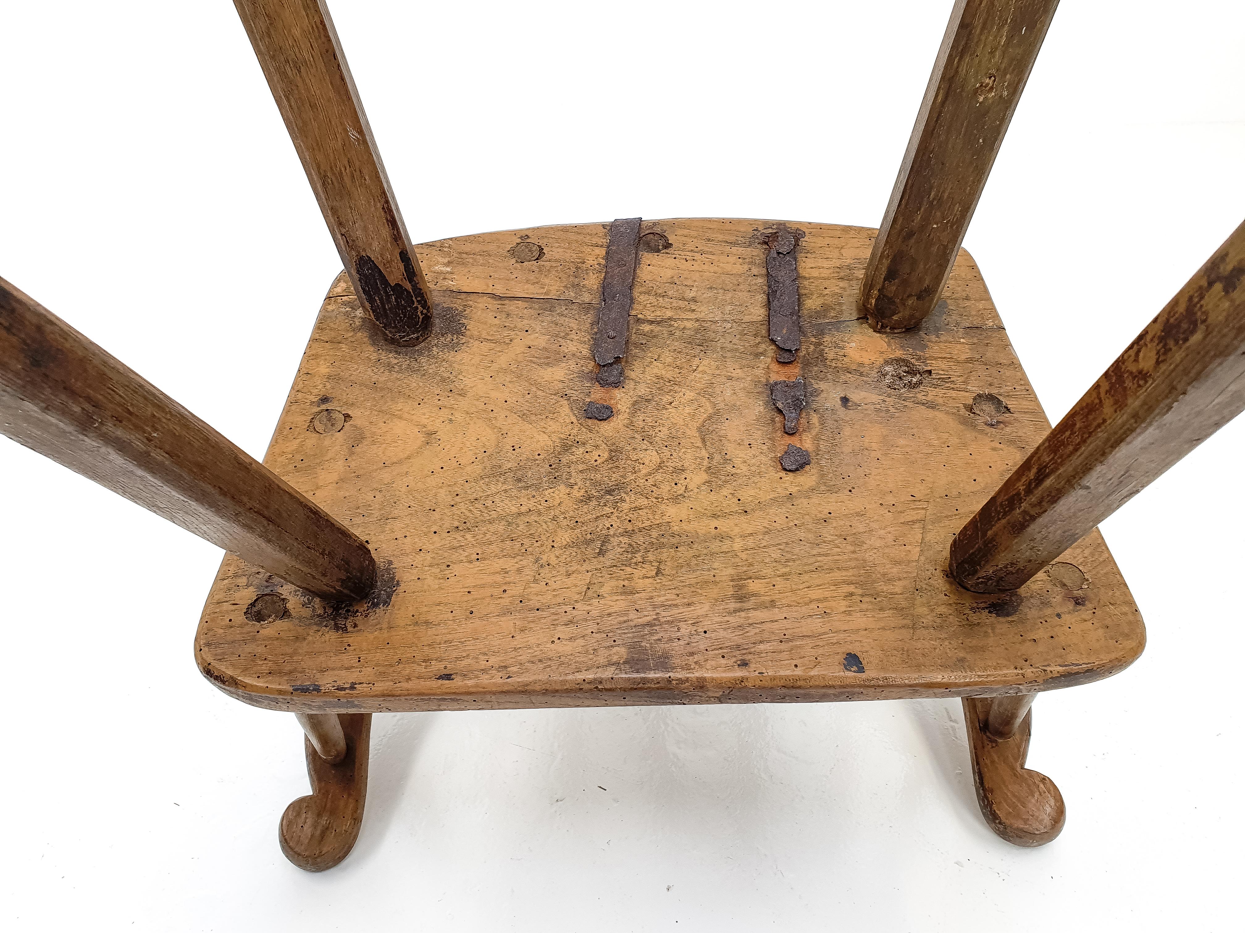 Primitive Naive Rustic 19th Century Vernacular Irish Stick Back 'hedge' Chair 5