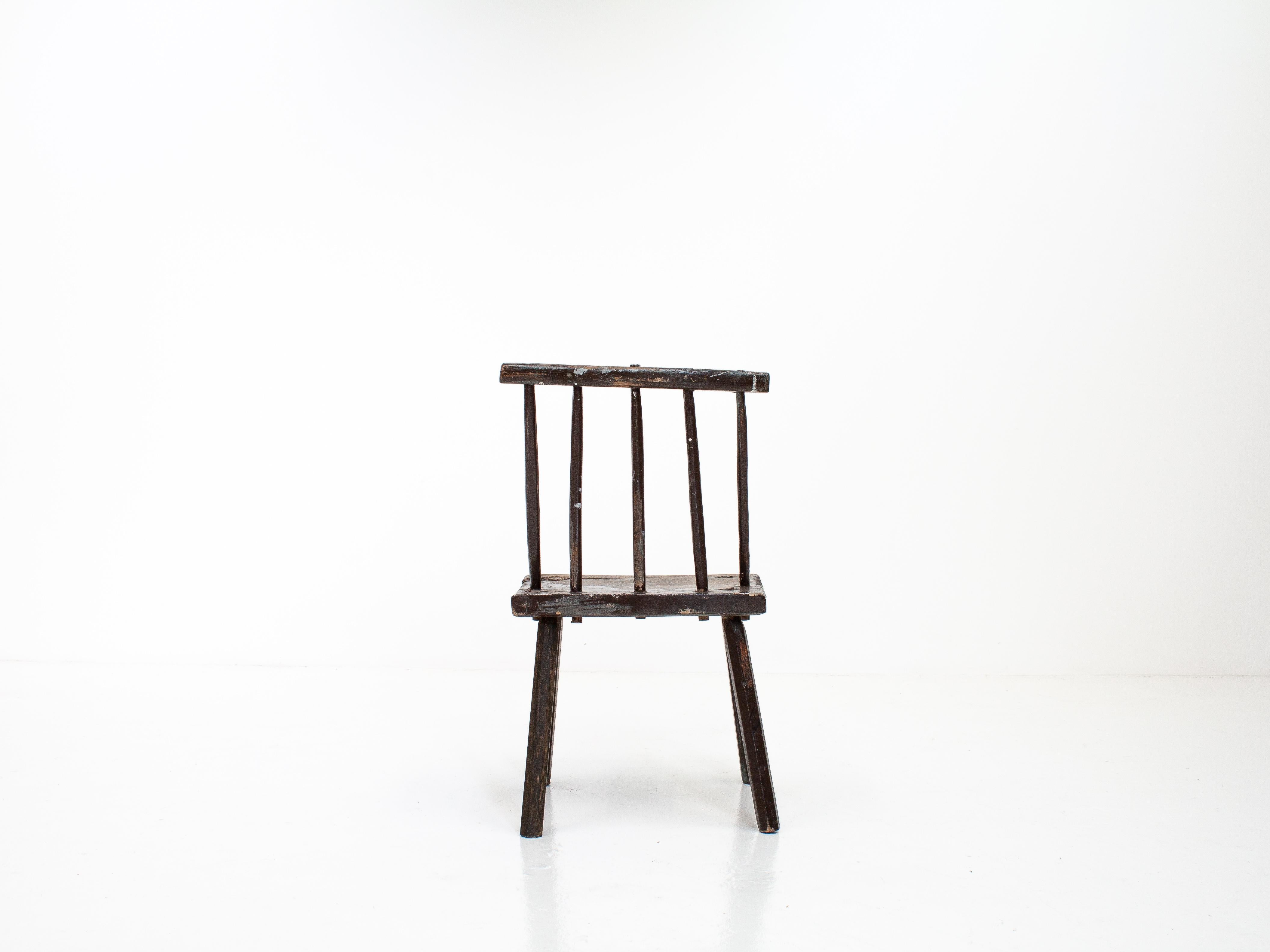 Primitive Naive Rustic 19th Century Vernacular Irish Stick Back 'hedge' Chair 6