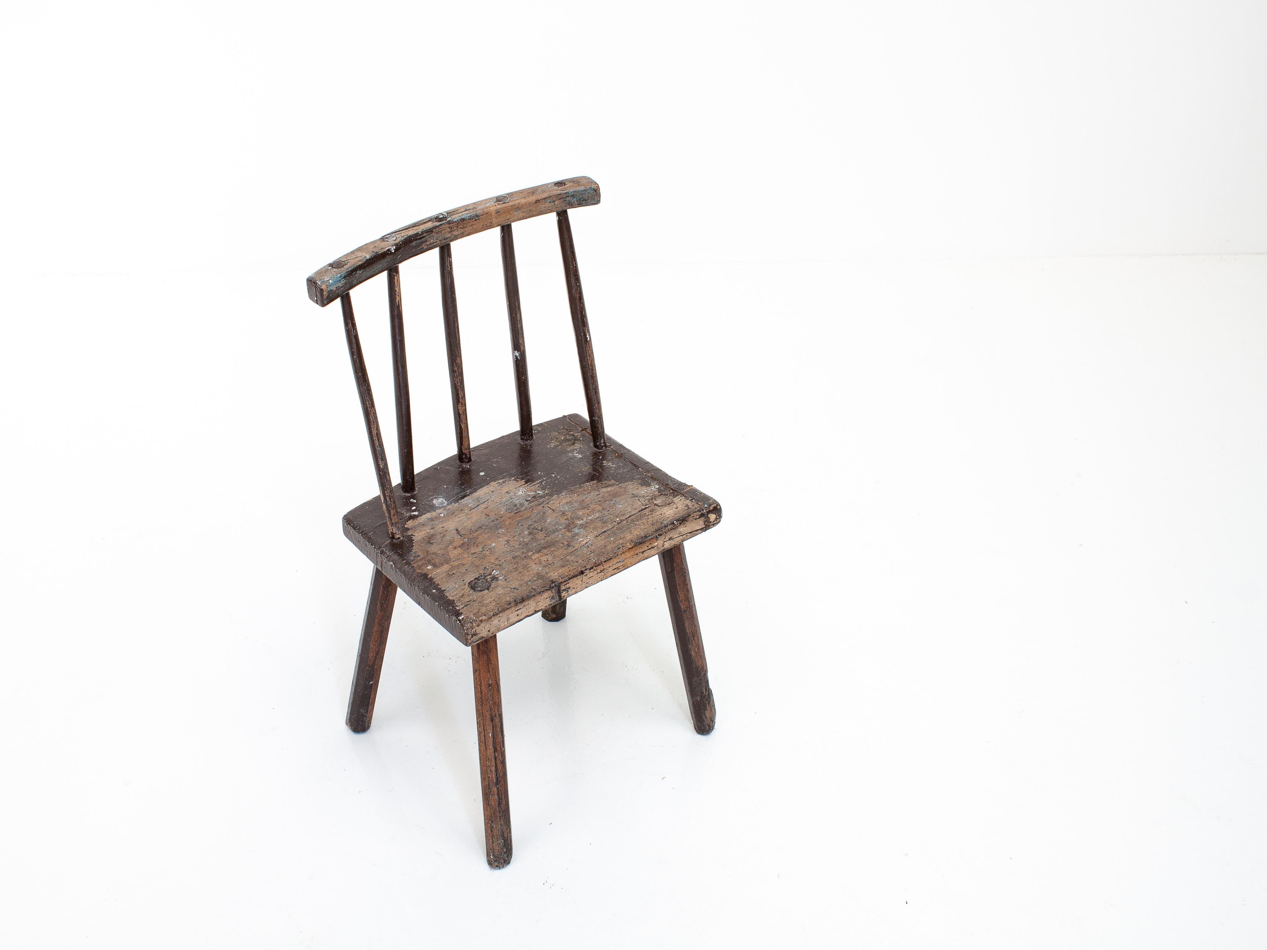 Primitive Naive Rustic 19th Century Vernacular Irish Stick Back 'hedge' Chair 8