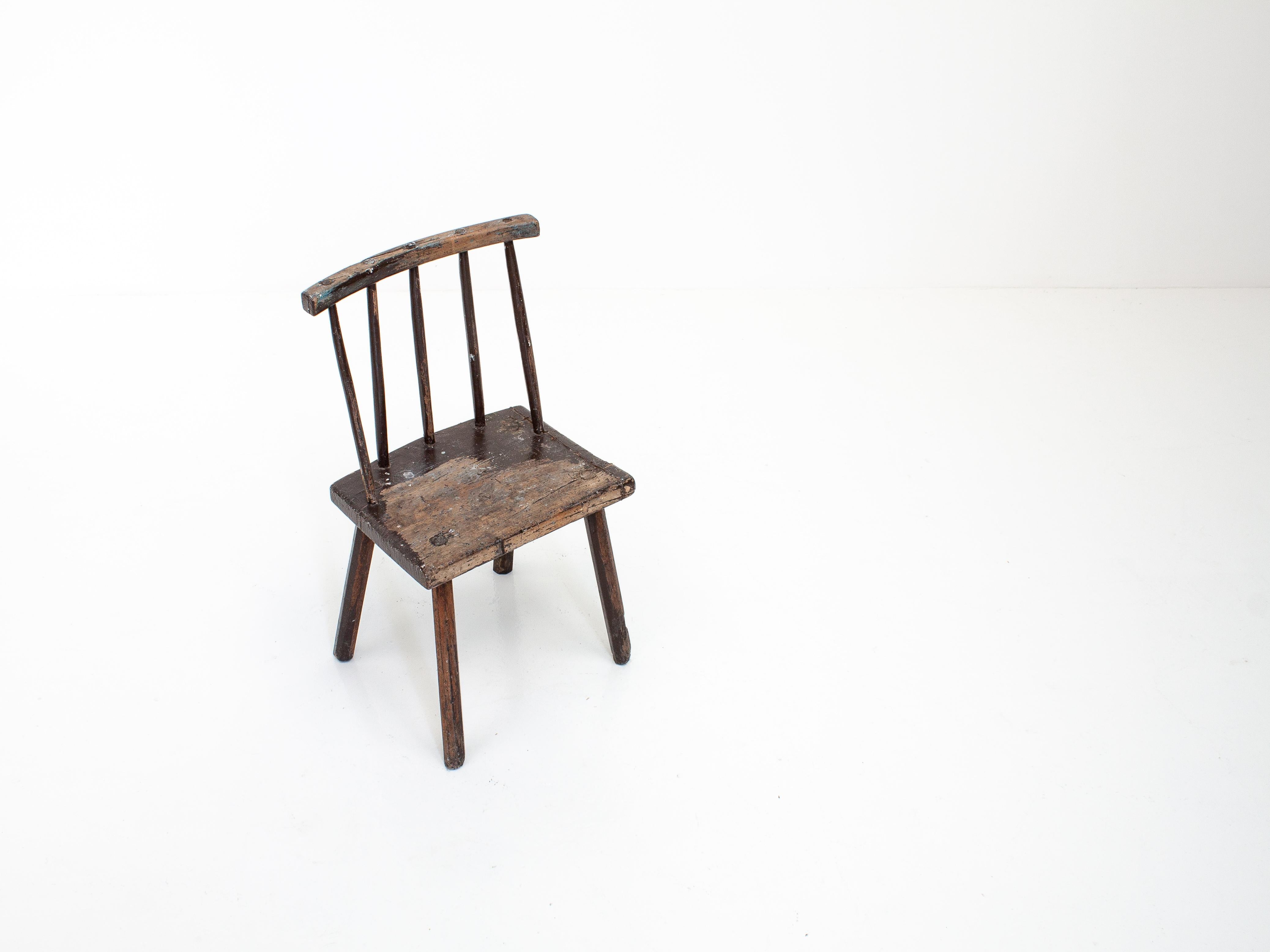 Primitive Naive Rustic 19th Century Vernacular Irish Stick Back 'hedge' Chair 9