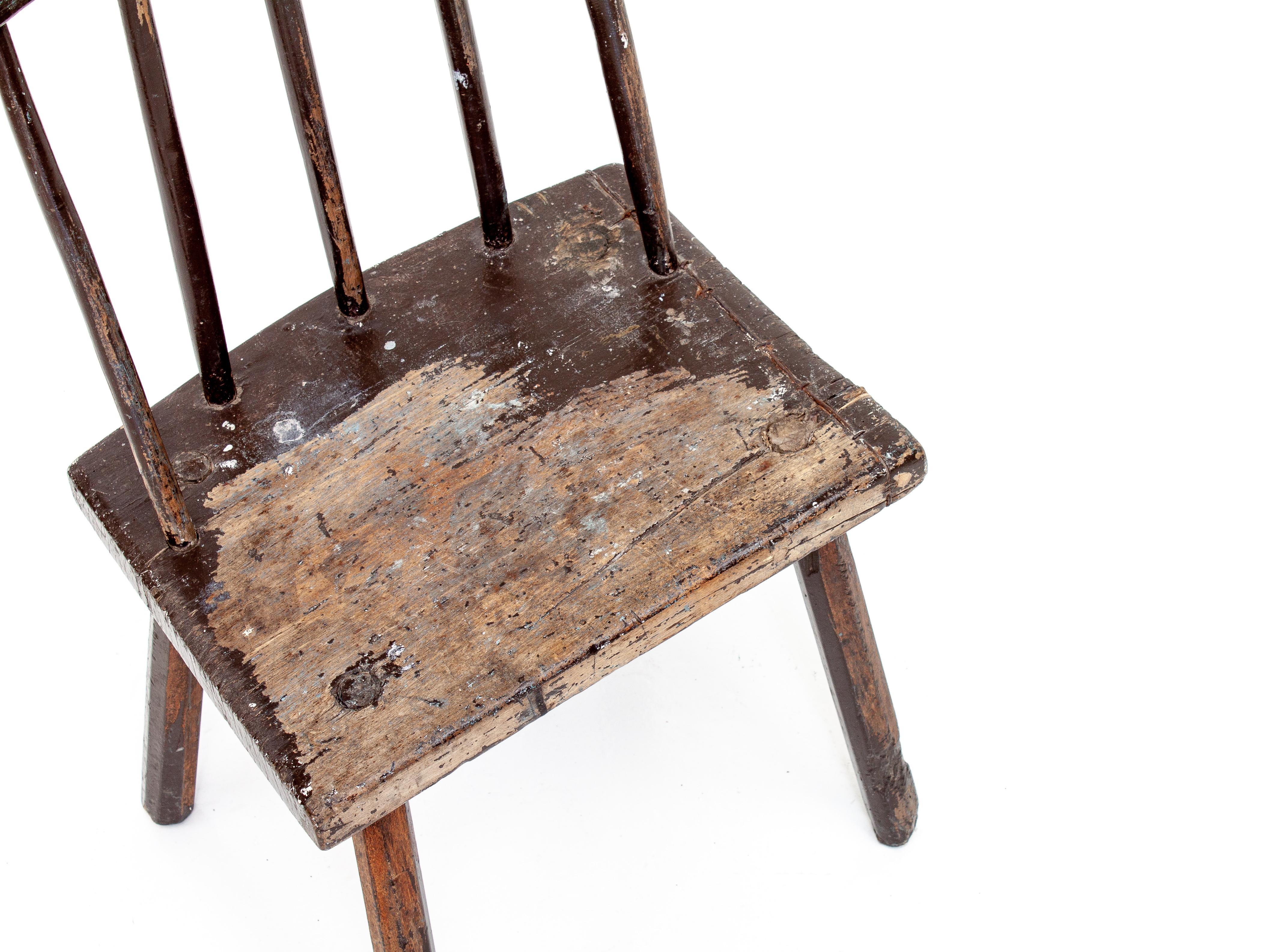 Primitive Naive Rustic 19th Century Vernacular Irish Stick Back 'hedge' Chair 10