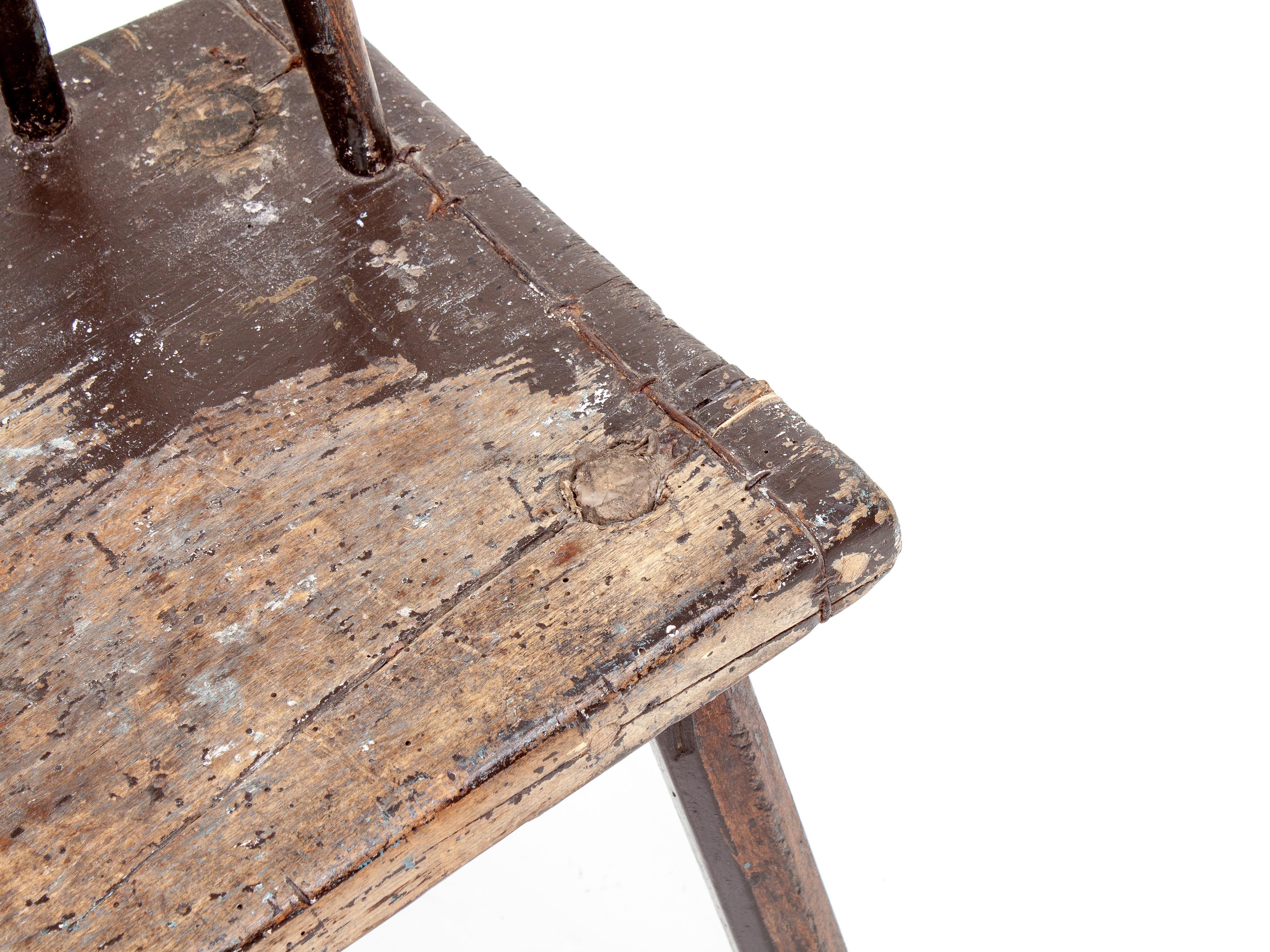 Primitive Naive Rustic 19th Century Vernacular Irish Stick Back 'hedge' Chair 11