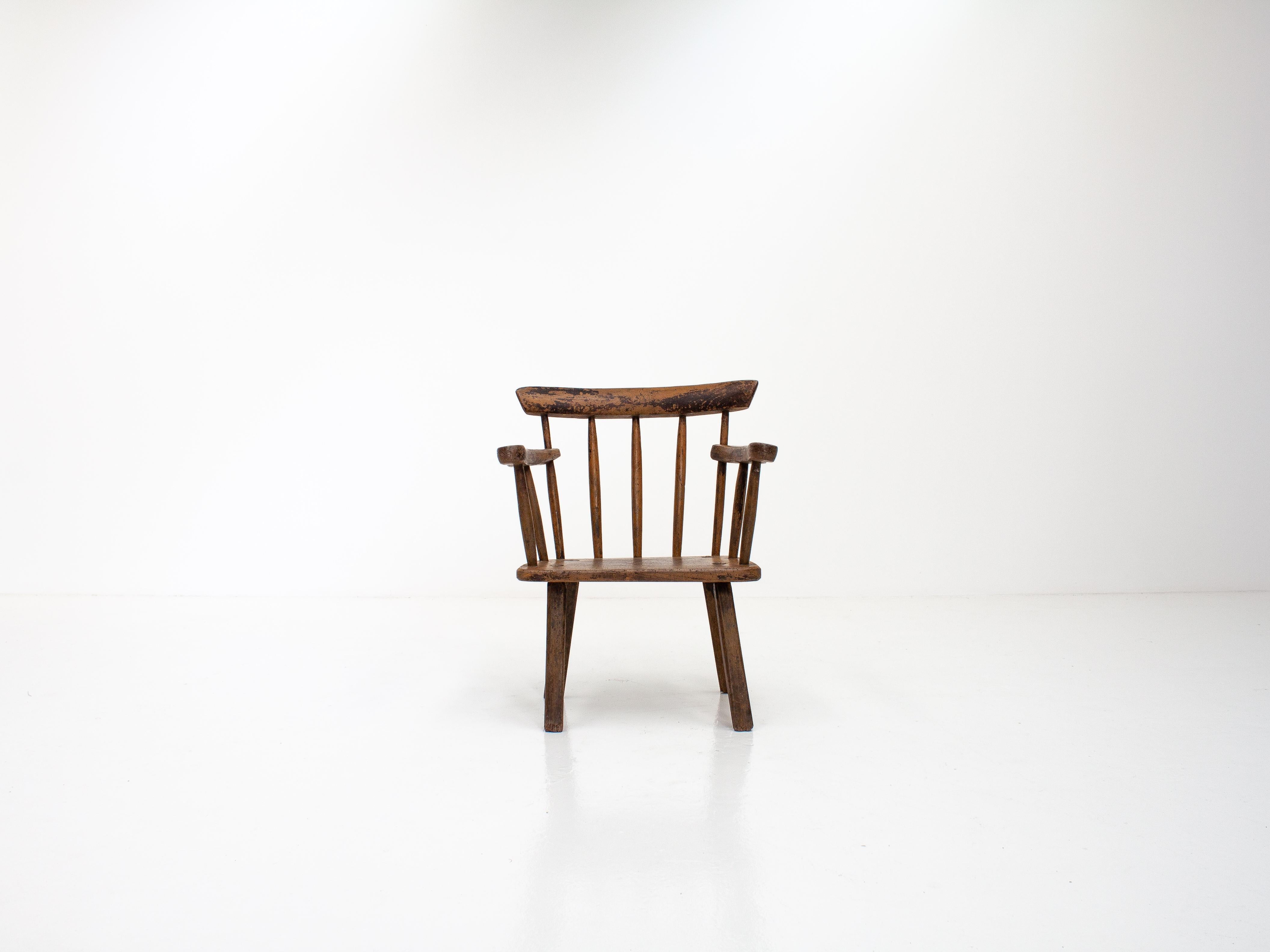 Primitive Naive Rustic 19th Century Vernacular Irish Stick Back 'hedge' Chair 12