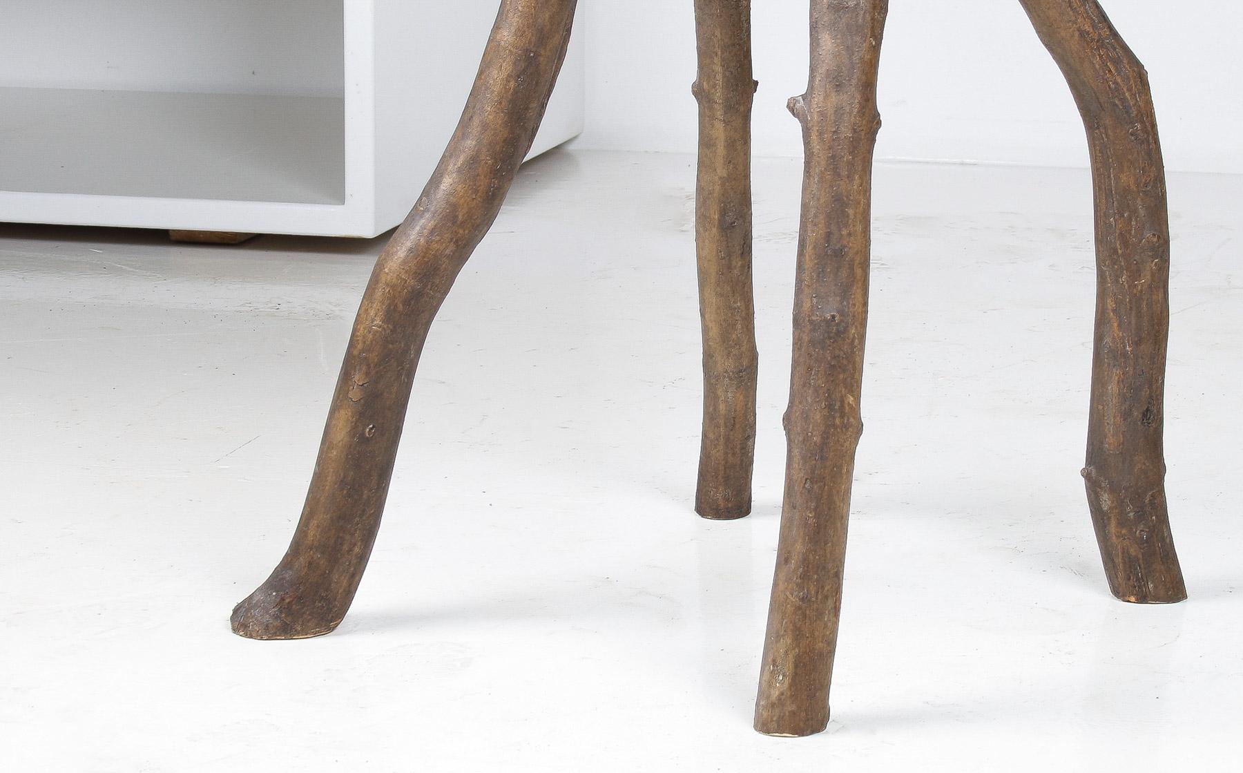 A Primitive Organic Wooden Vernacular Wabi Sabi Side Table or Stool 10