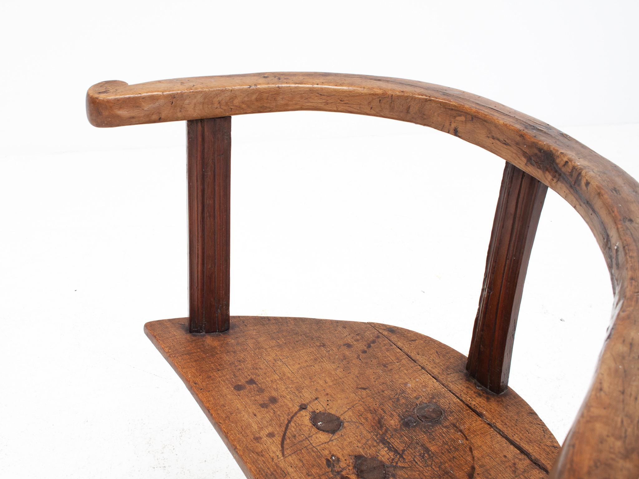 Primitive, volkstümlicher, rustikaler, rustikaler „Hedge“- oder Famine-Stuhl, um 1800, England im Angebot 4
