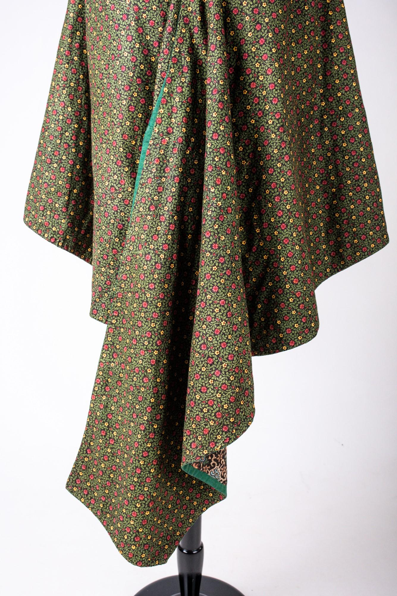 A Printed cotton Cloak- Provence Circa 1800 8