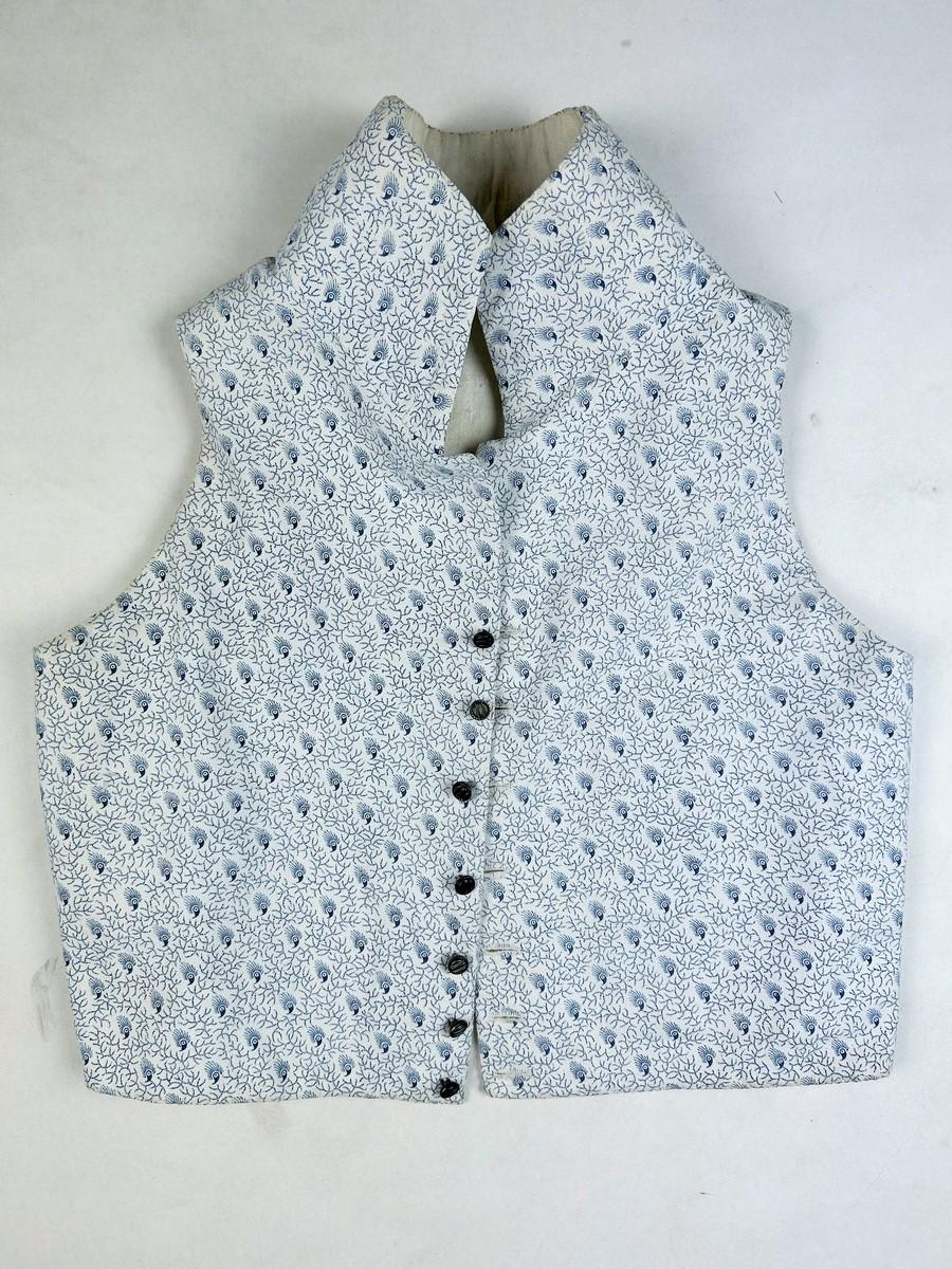 A printed cotton Summer waistcoat - France, Napoleonic Period For Sale 6