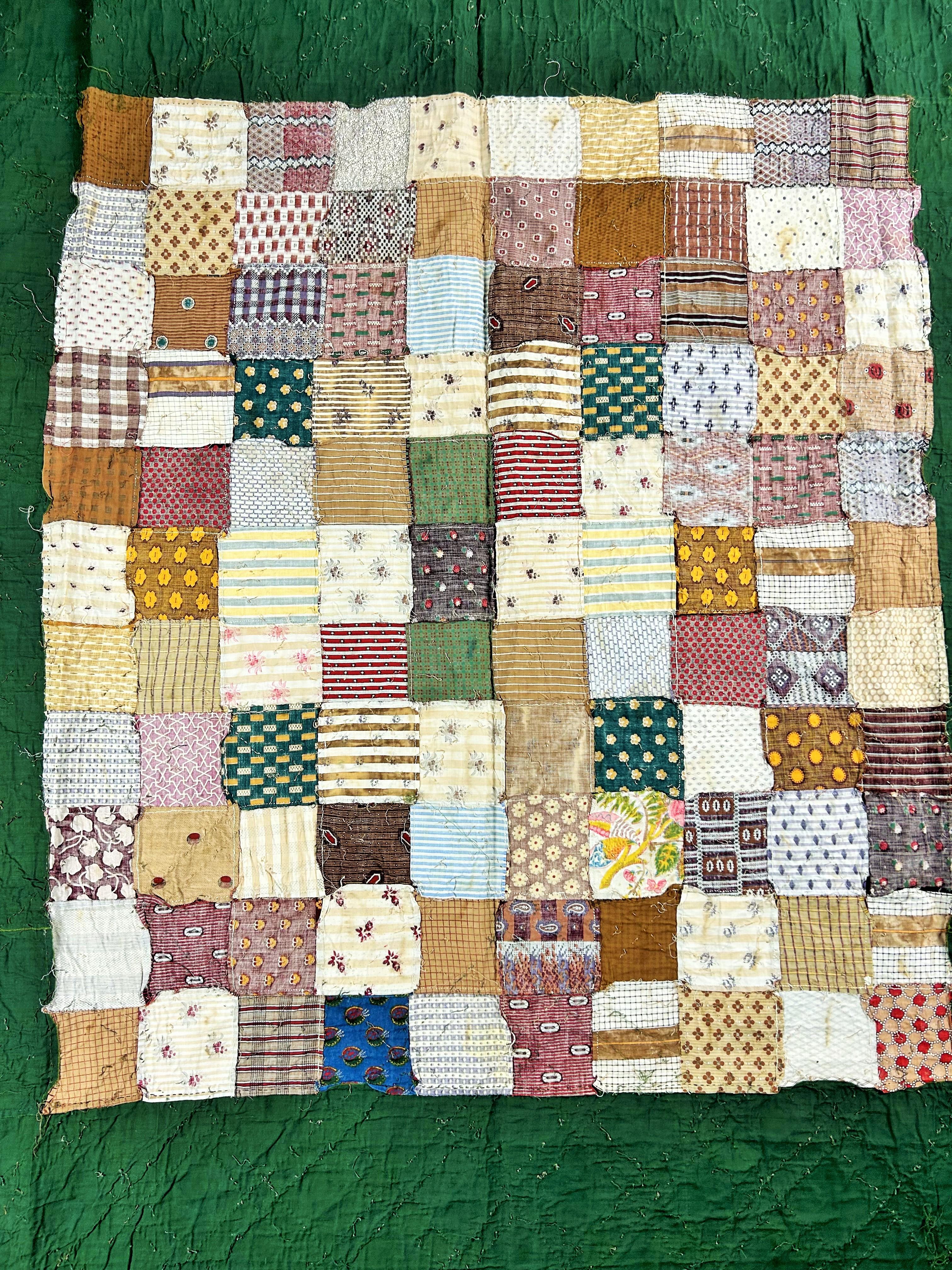A Printed Cotton unquilted patchwork quilt - Provence Circa 1860 For Sale 7