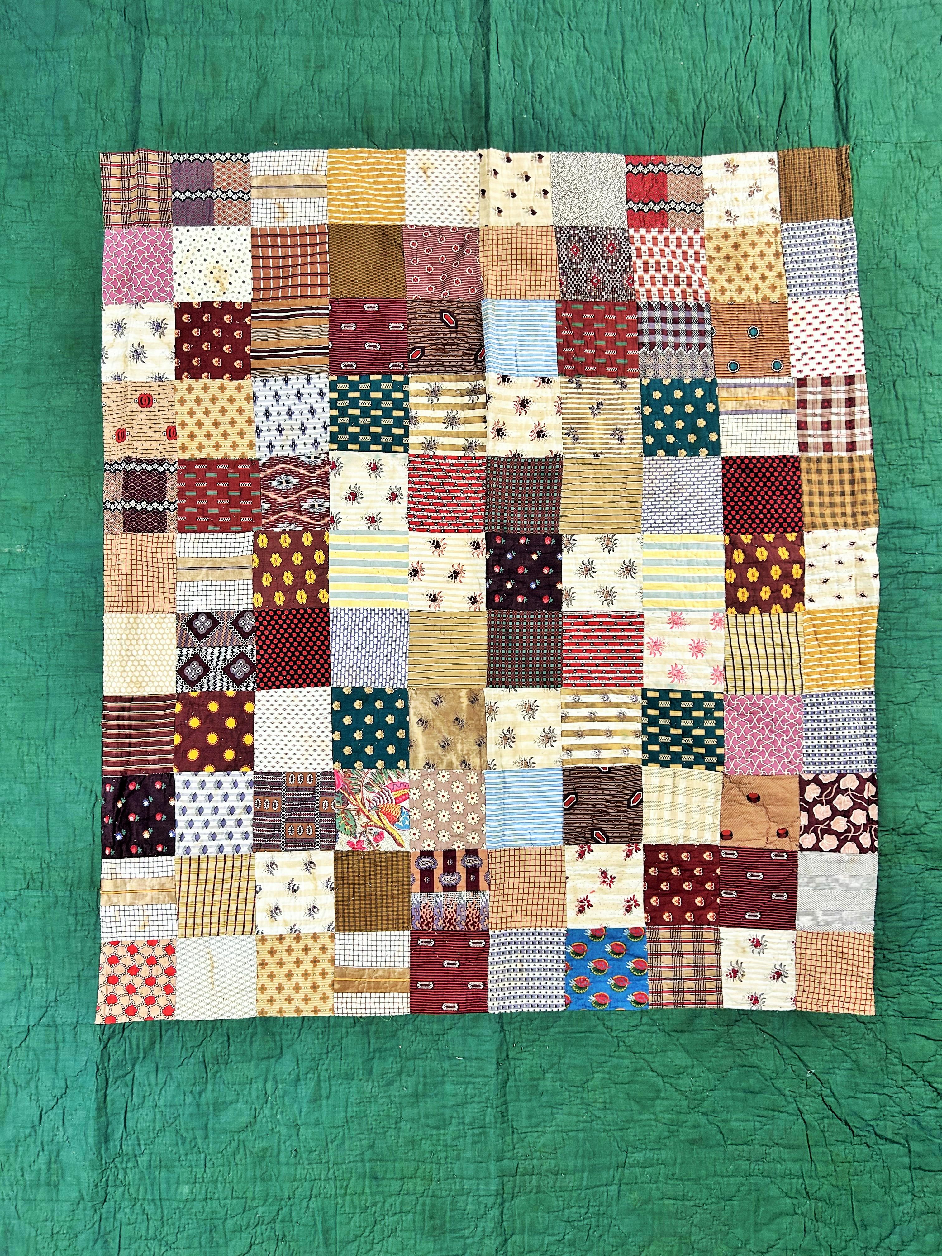 Black A Printed Cotton unquilted patchwork quilt - Provence Circa 1860 For Sale