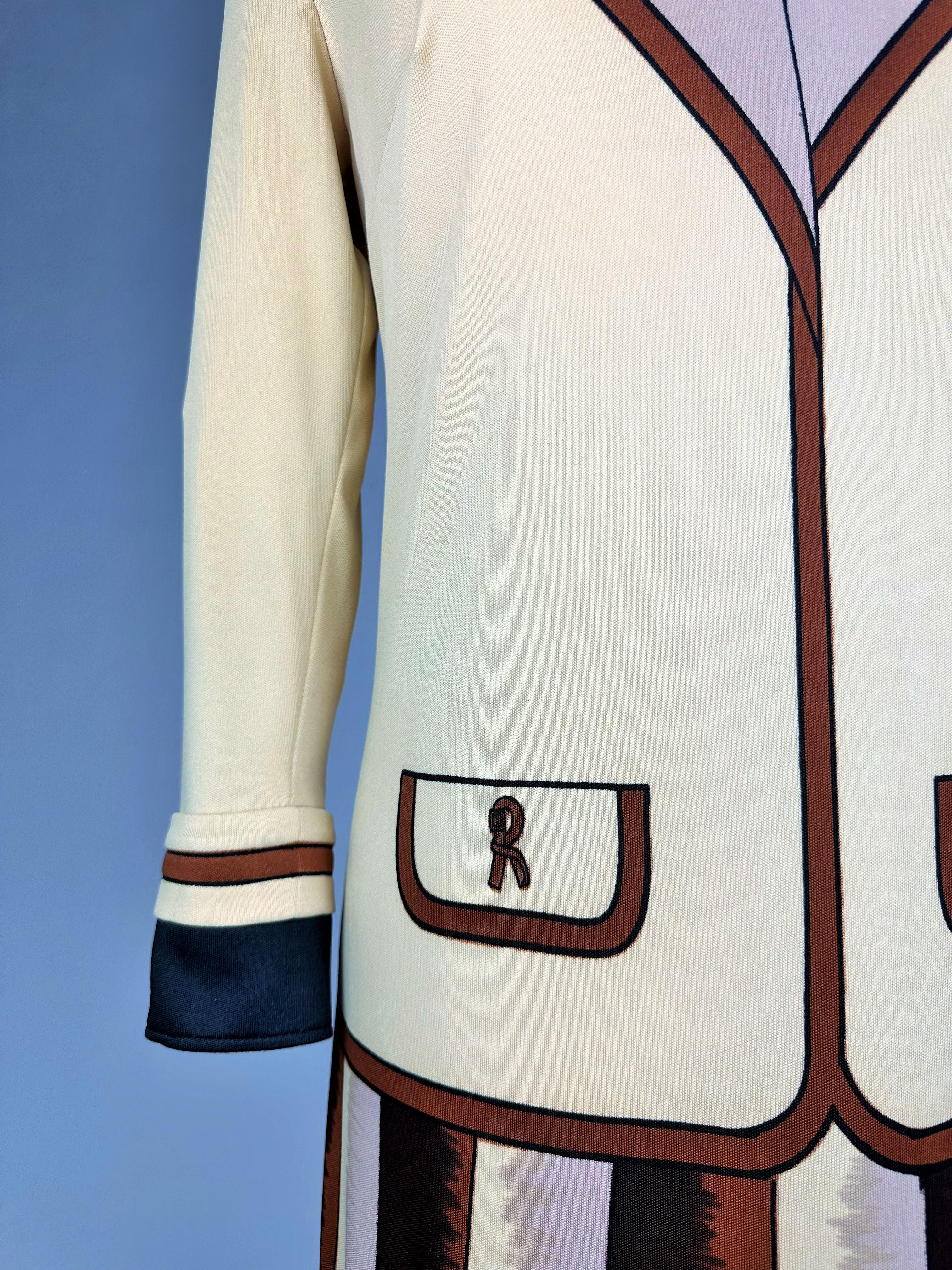 Robe en jersey imprimé de Roberta Di Camerino - Italie Circa 1975 en vente 5