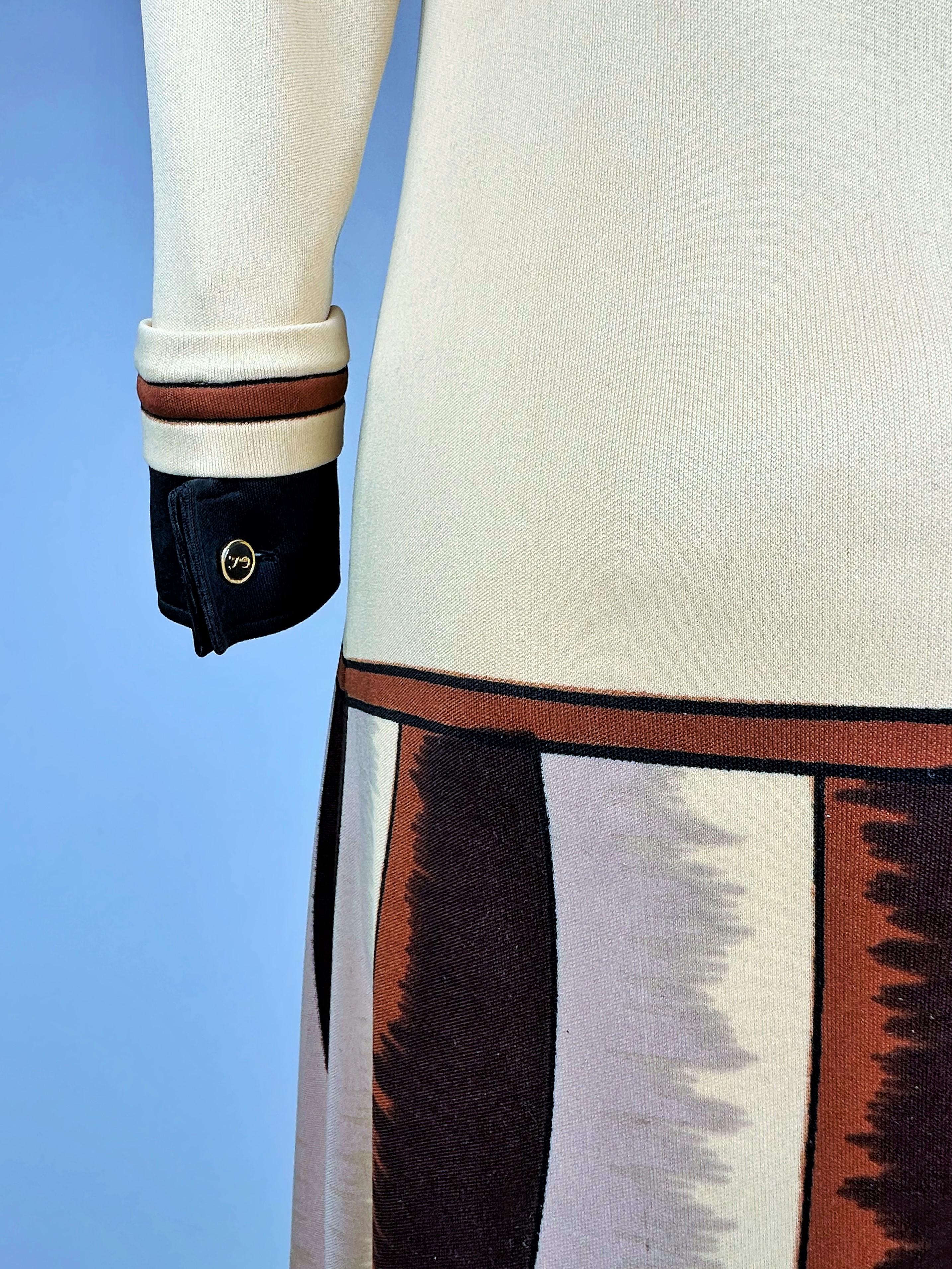 Robe en jersey imprimé de Roberta Di Camerino - Italie Circa 1975 en vente 9