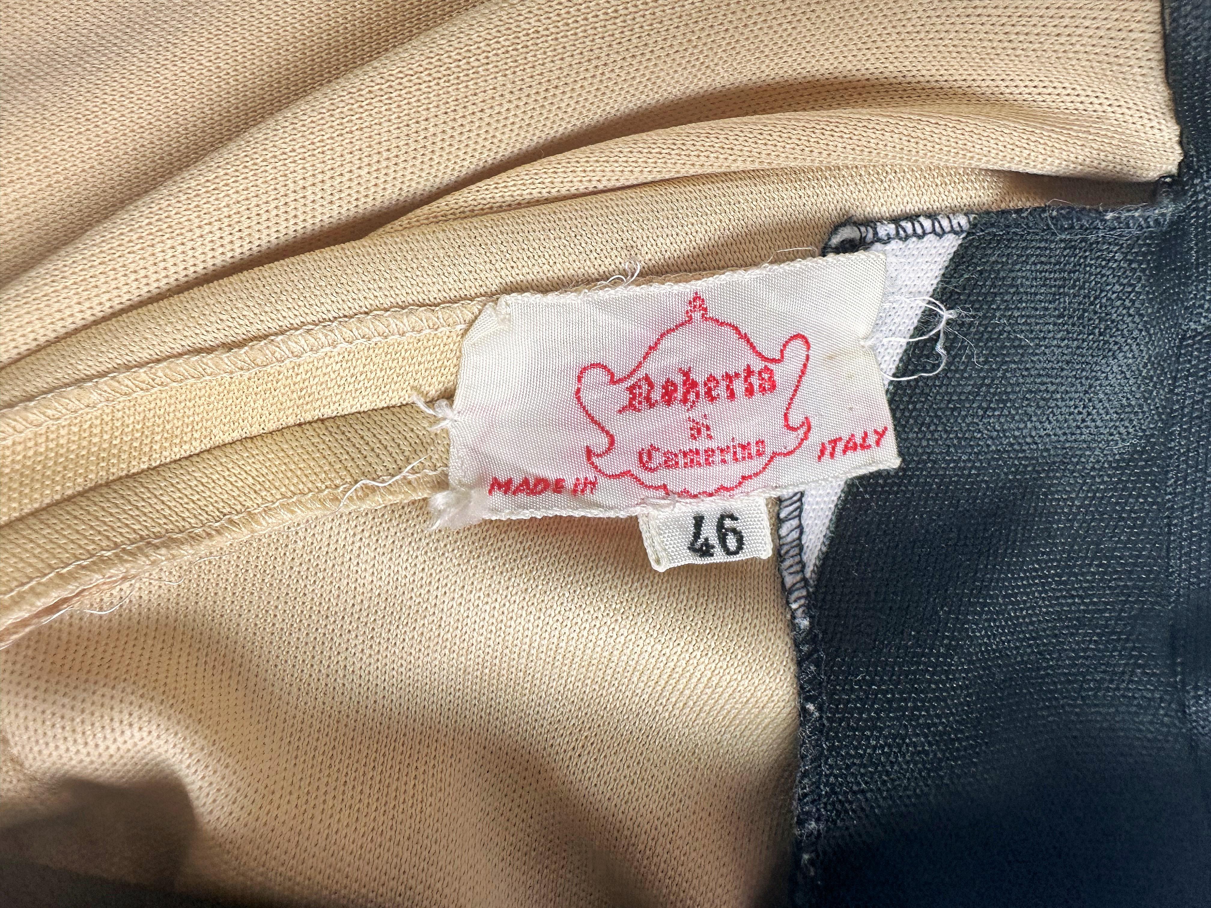 Robe en jersey imprimé de Roberta Di Camerino - Italie Circa 1975 Pour femmes en vente