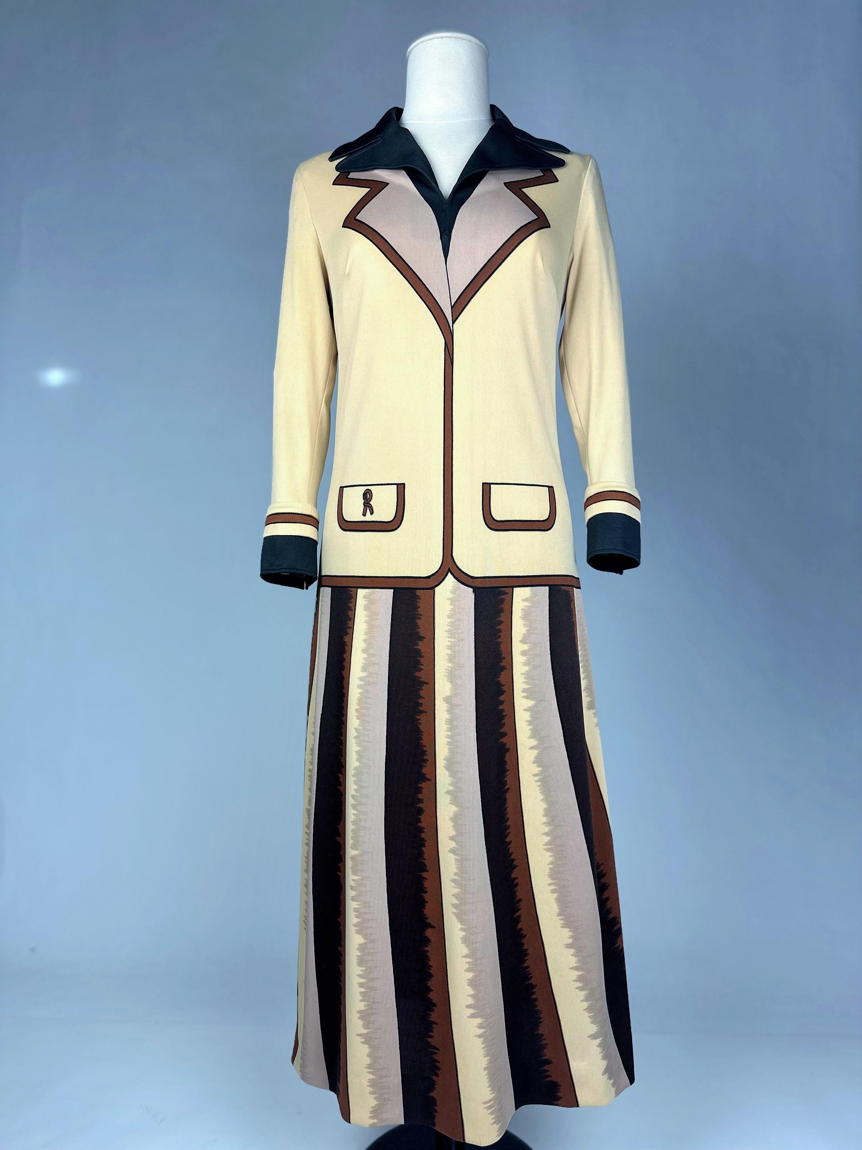 Robe en jersey imprimé de Roberta Di Camerino - Italie Circa 1975 en vente 2