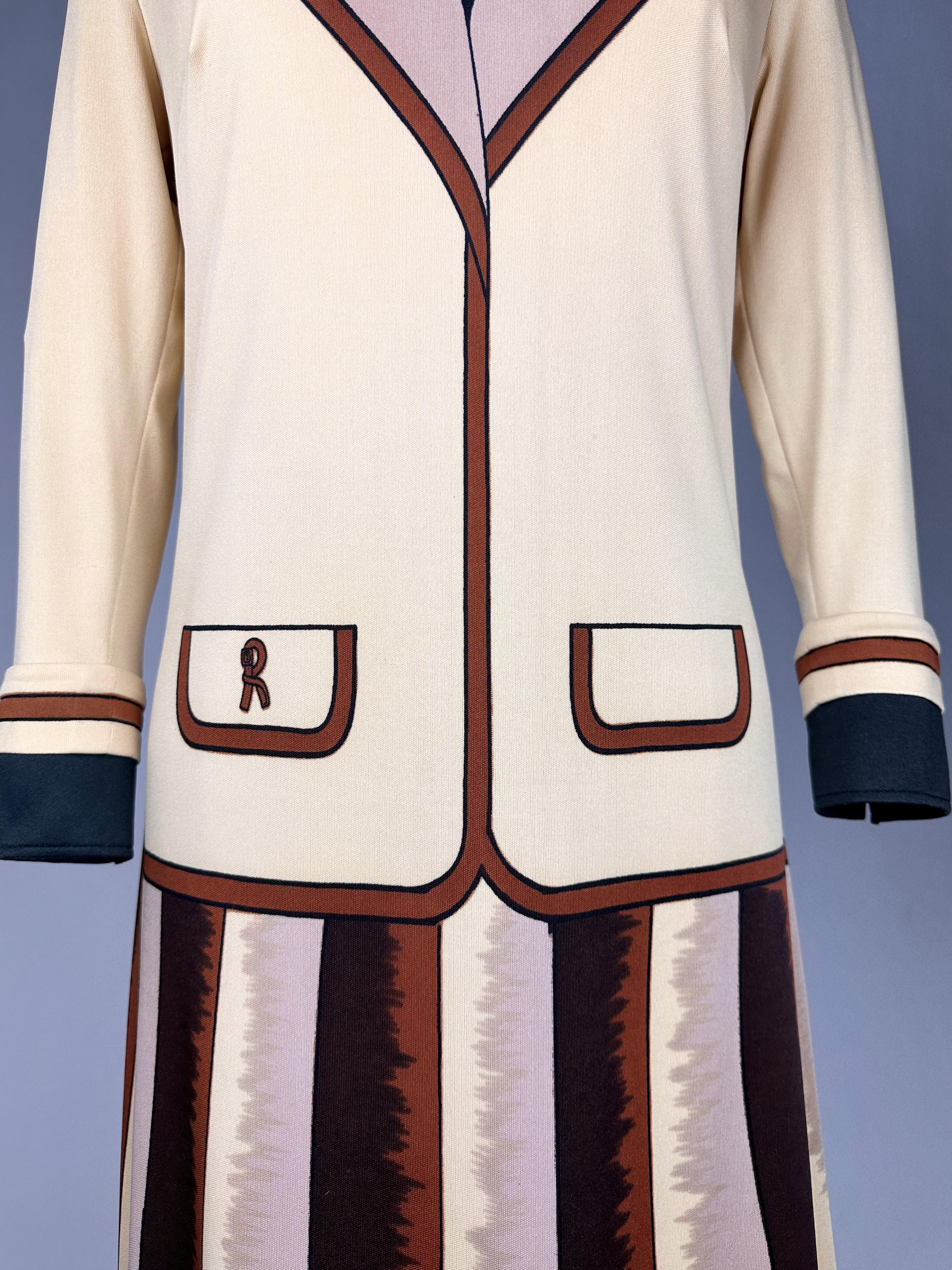 Bedrucktes Jersey-Kleid von Roberta di Camerino – Italien, um 1975 im Angebot 3