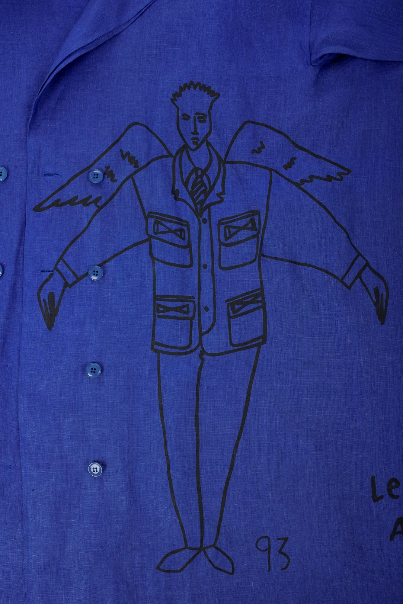 A Printed linen Blouse coat Jean-Charles de Castelbajac Ko and Co 1993  For Sale 1