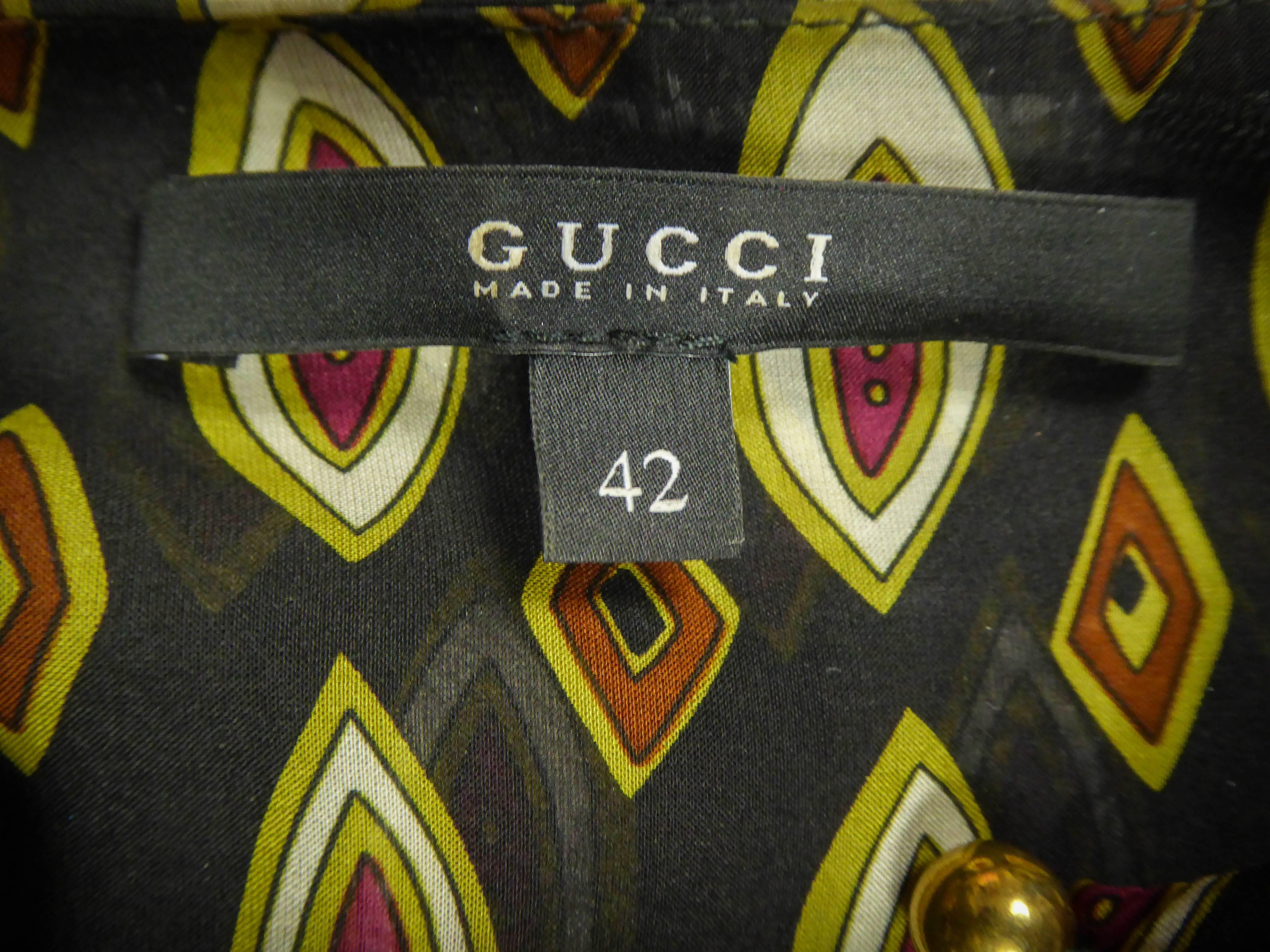 Un vestito Gucci in seta stampata Autunno/Inverno 2008 - 2009 in vendita 10