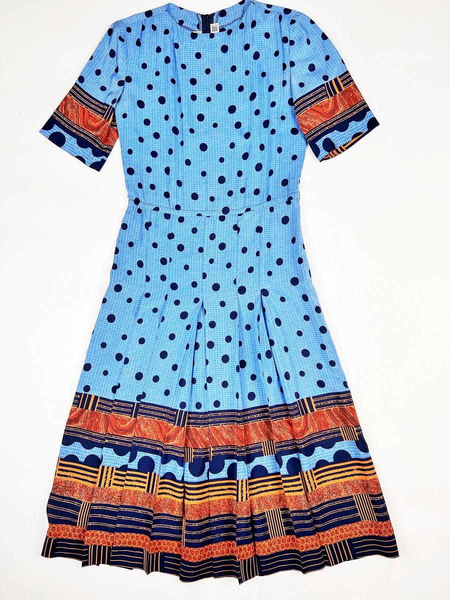 Robe en taffetas imprimé de Jules-François Crahay pour Lanvin - Paris Circa 1975 en vente 10