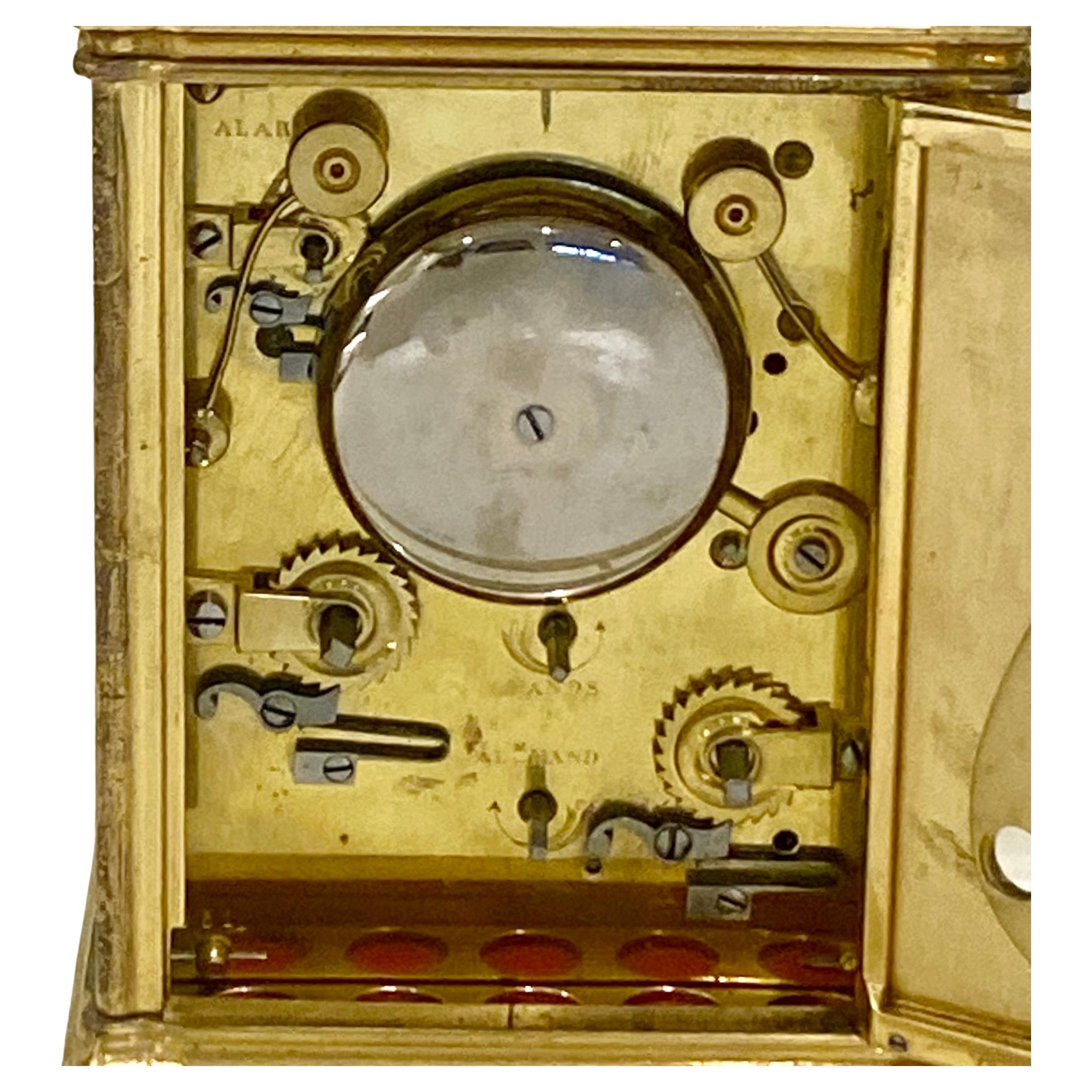 Profusely Engraved to All Sides Gilt Bronze Carriage Clock, circa 1860 For Sale 12