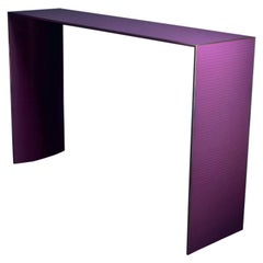A Purple Skinny Lacquered Console Table by Talisman