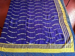 A Purplish silk gauze shawl with golden yellow brocade - Central Asia early 20th