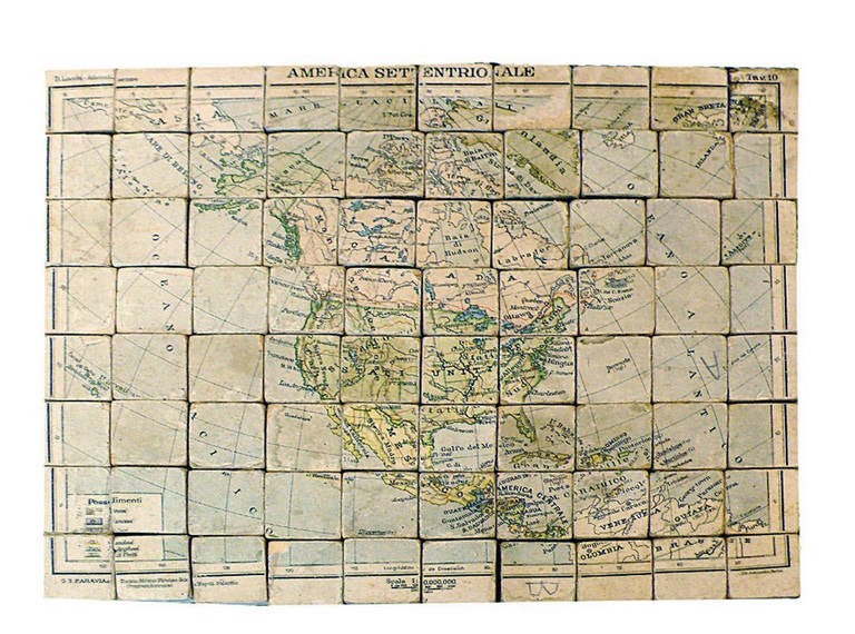 Puzzle- Atlas mit Karten, Italien, um 1900 im Zustand „Gut“ im Angebot in Milan, IT
