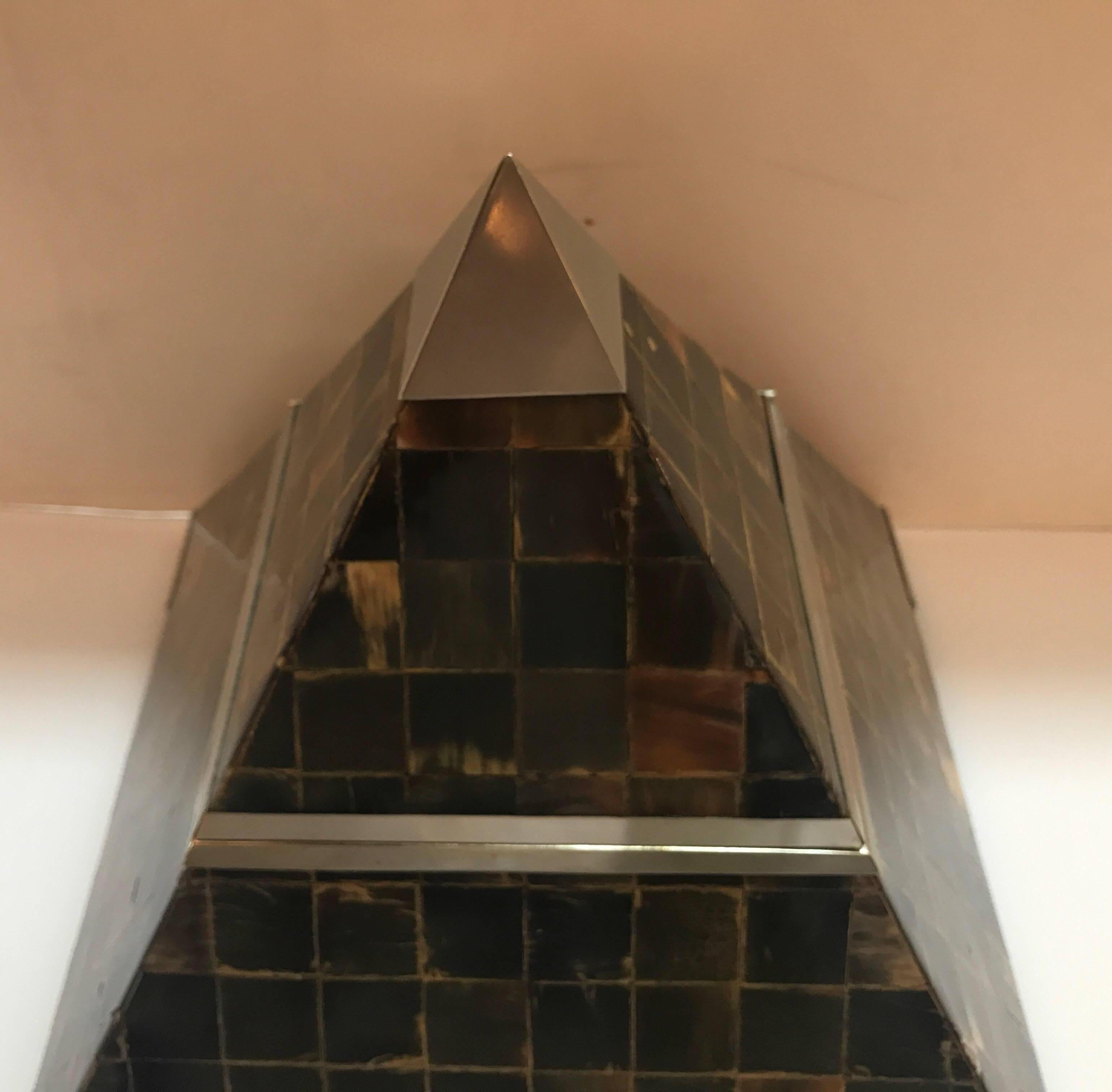 20th Century Pyramid Form Hinged Table Box with Horn Surface
