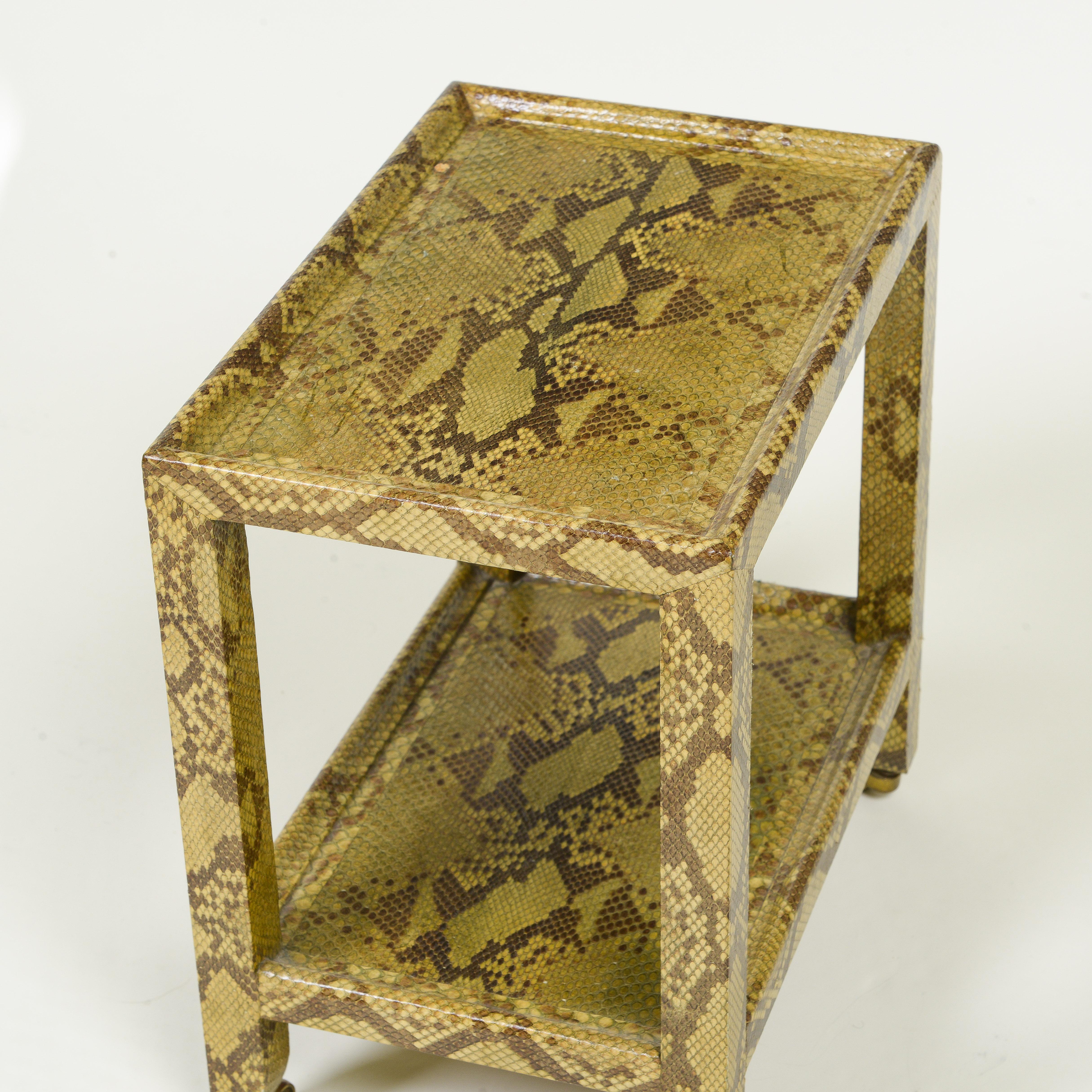 American A Python Telephone Table attributed to Karl Springer For Sale
