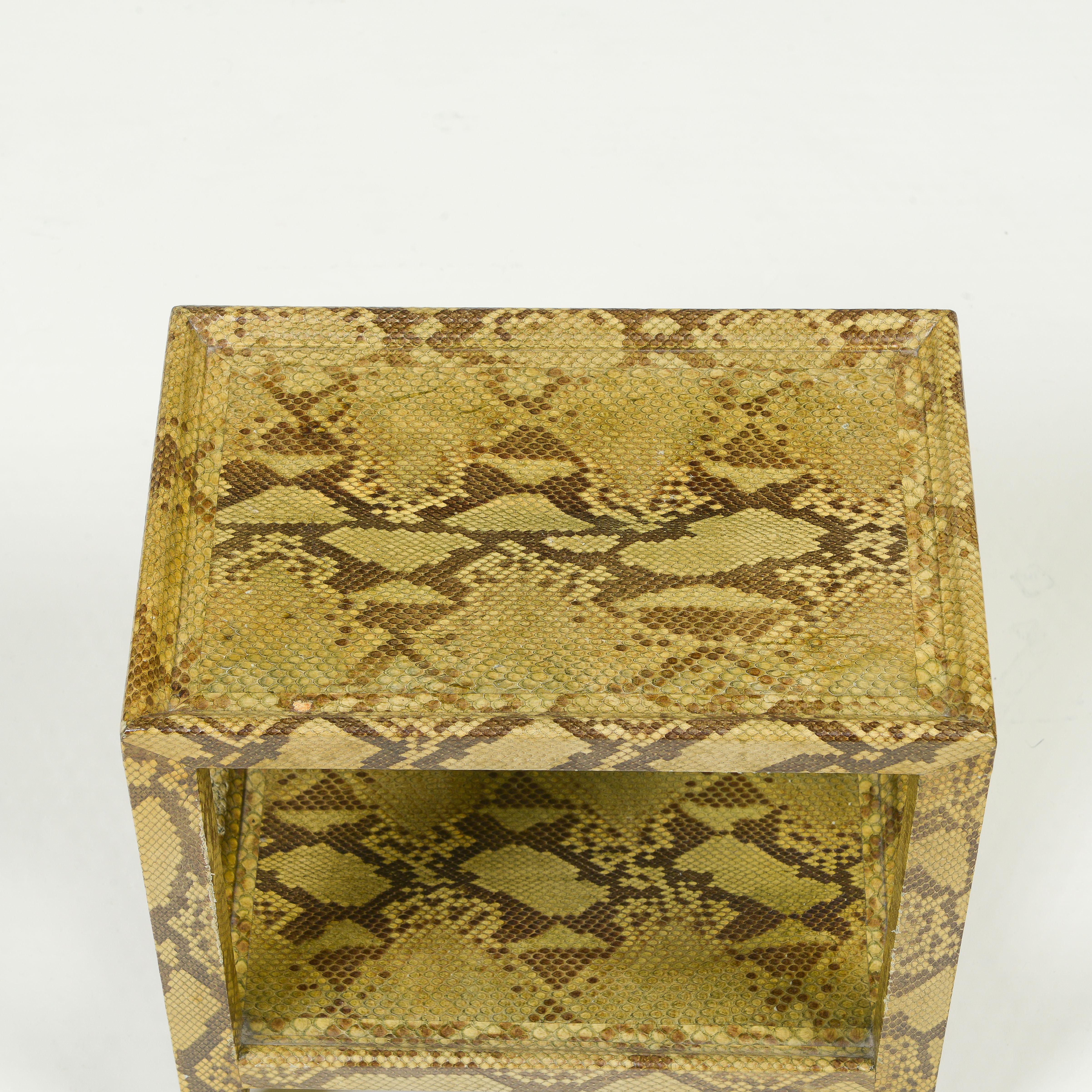 Hand-Crafted A Python Telephone Table attributed to Karl Springer For Sale